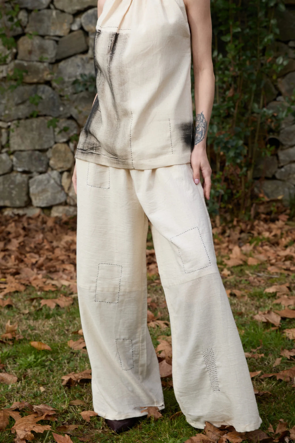 Black Dove Pants in handwoven Heavy Kala Cotton by White Canvas - Image 2
