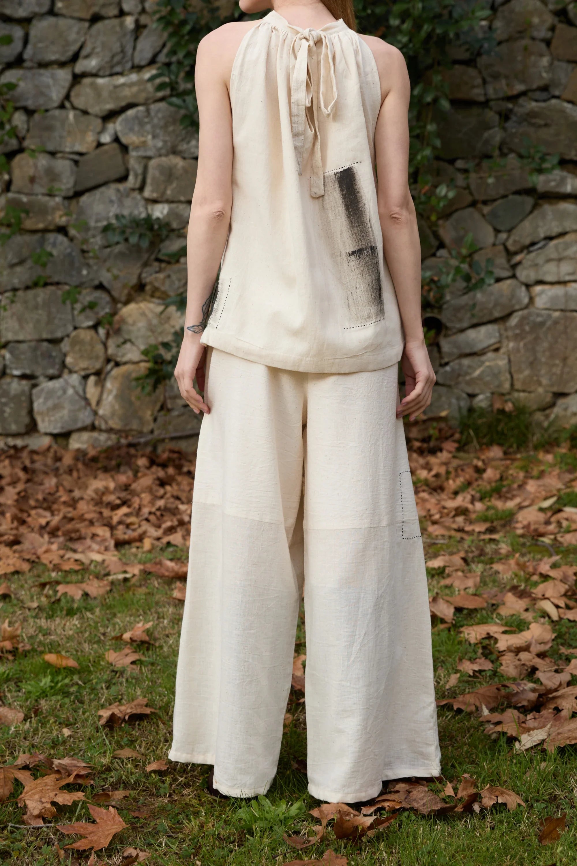 Black Dove Pants in handwoven Heavy Kala Cotton by White Canvas - Image 4