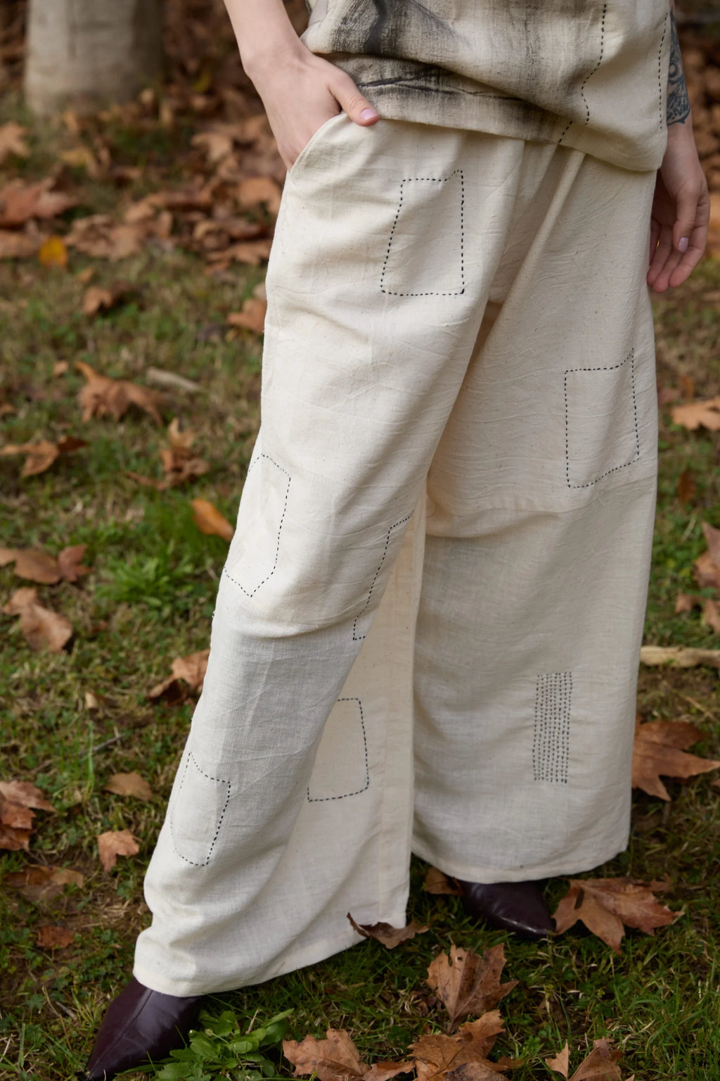 Black Dove Pants in handwoven Heavy Kala Cotton by White Canvas - Image 7