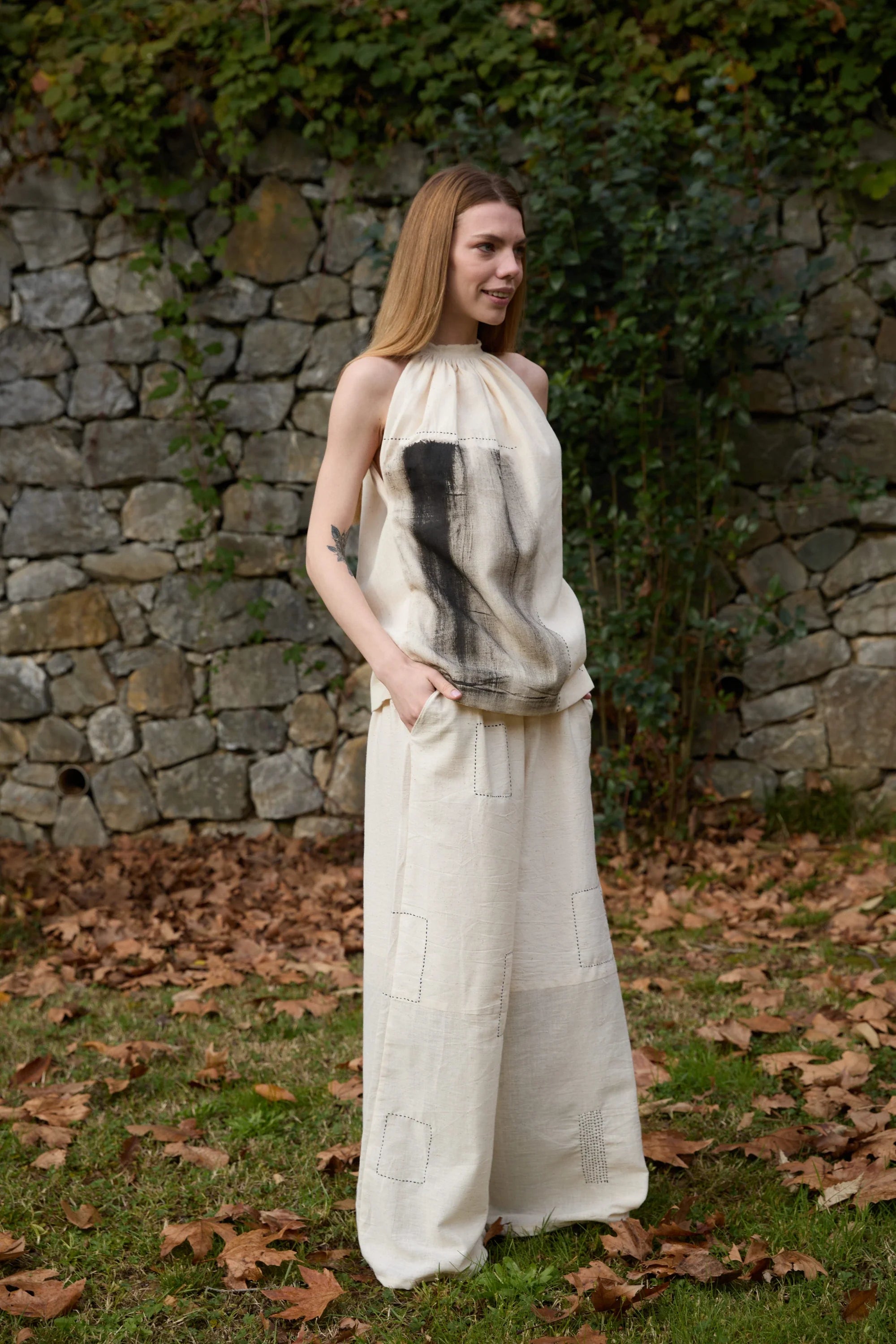 Black Dove Set in handwoven Kala Cotton (100%), by White Canvas - Image 3