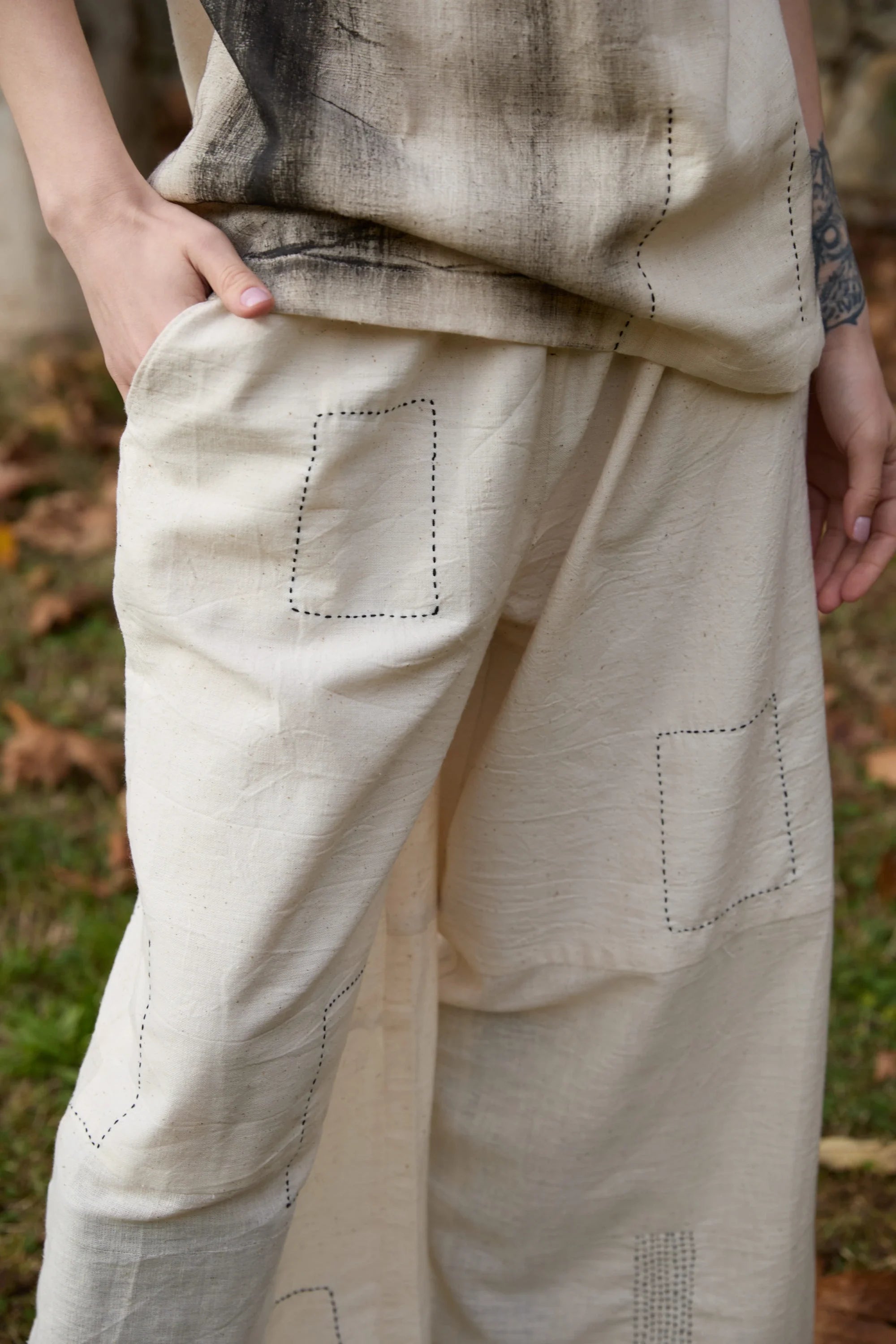 Black Dove Set in handwoven Kala Cotton (100%), by White Canvas - Image 8