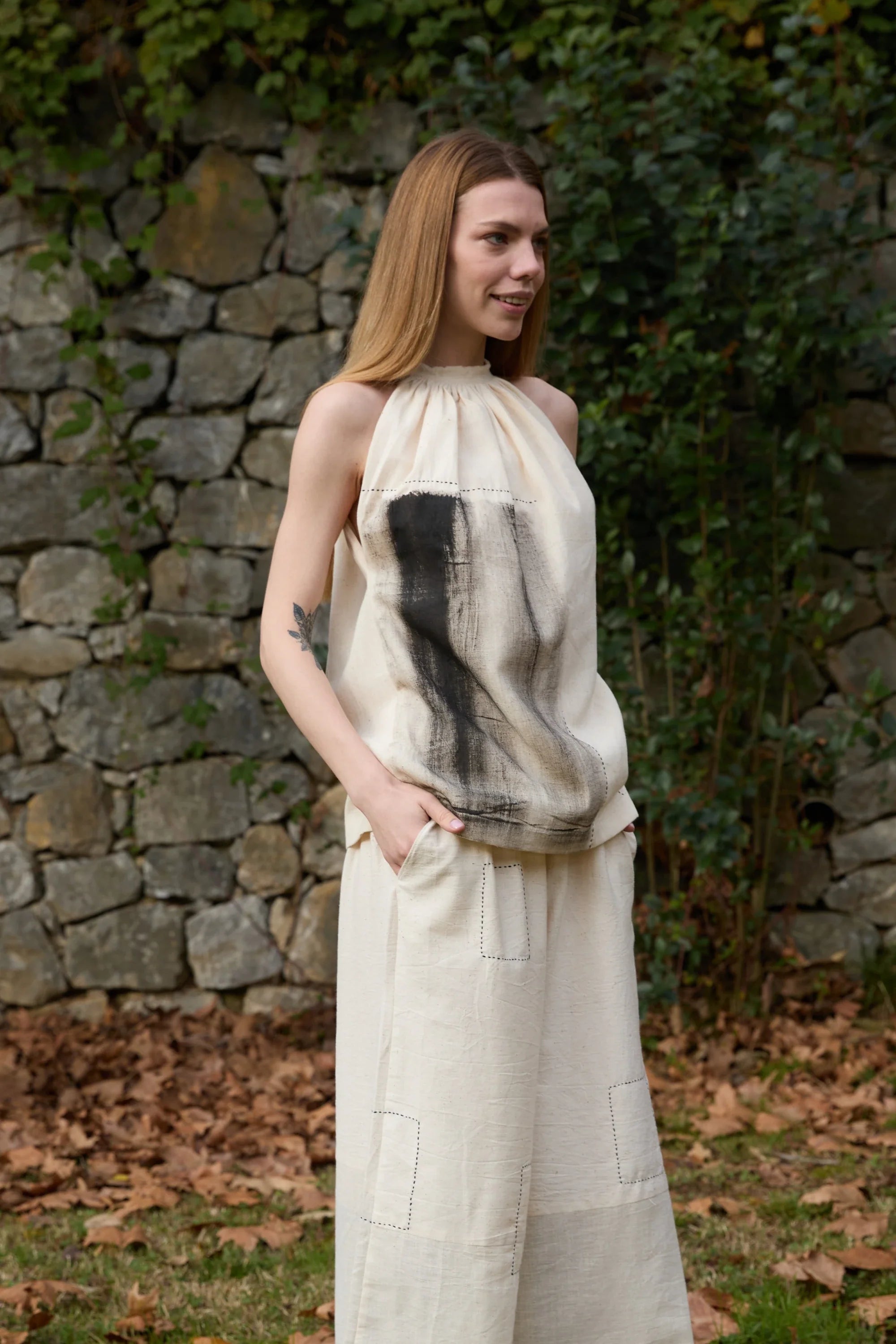 Black Dove Top in handwoven Kala Cotton (100%) by White Canvas - Image 3