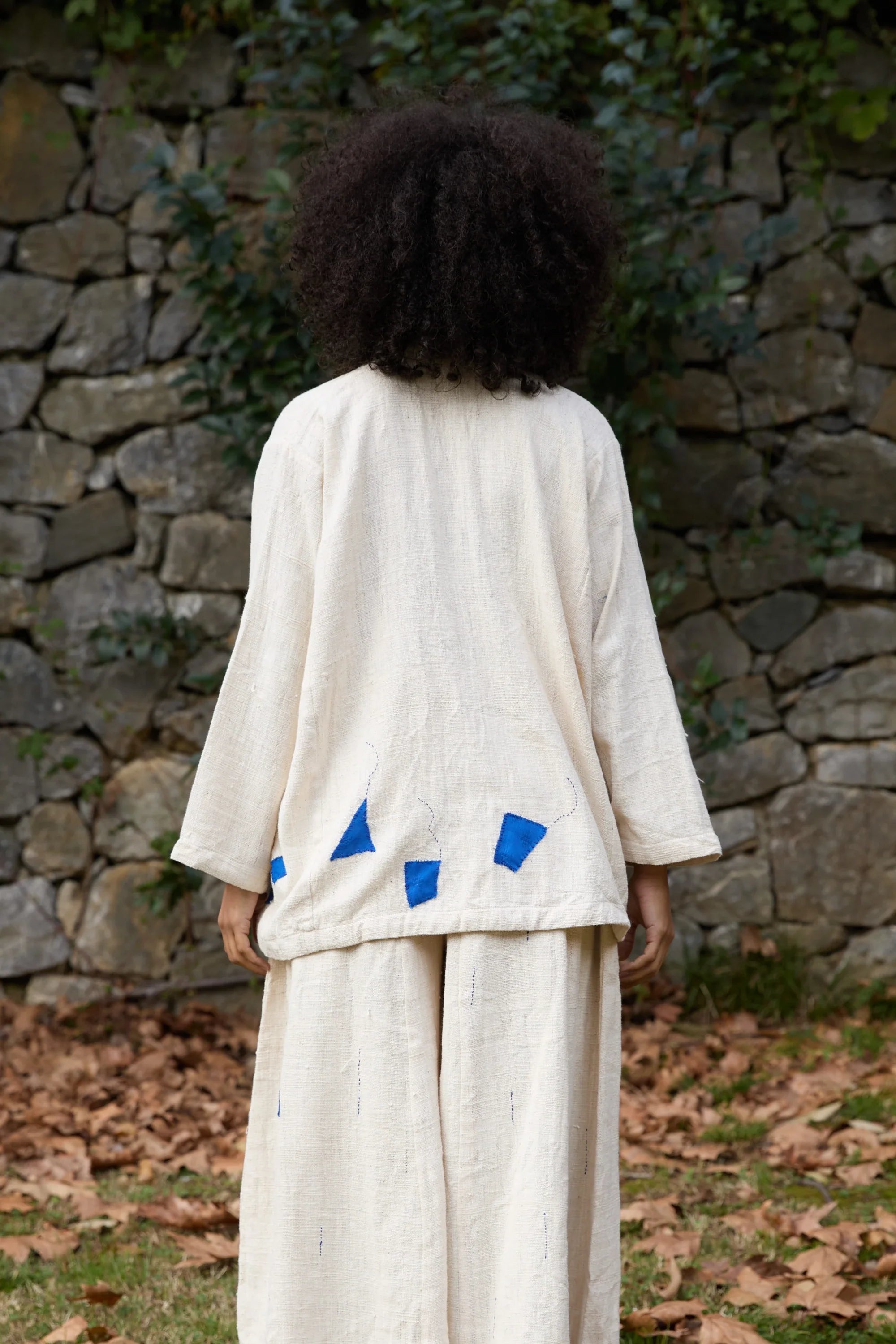 Blue Enzo Jacket in handwoven Heavy Kala Cotton by White Canvas - Image 4