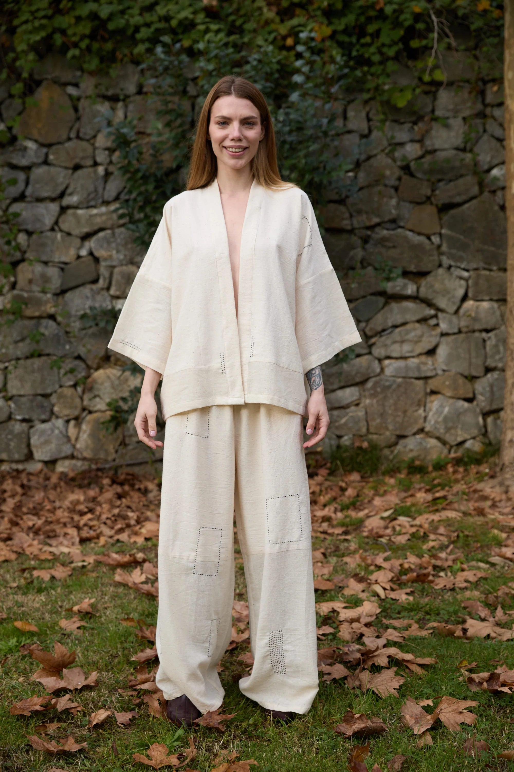 Black Enzo Set in handwoven Heavy Kala Cotton by White Canvas - Image 1