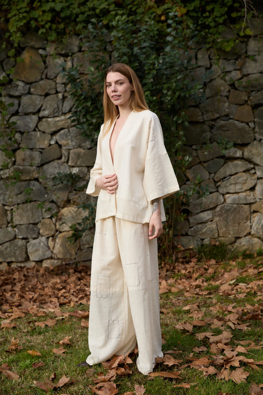 Black Enzo Set in handwoven Heavy Kala Cotton by White Canvas - Image 3