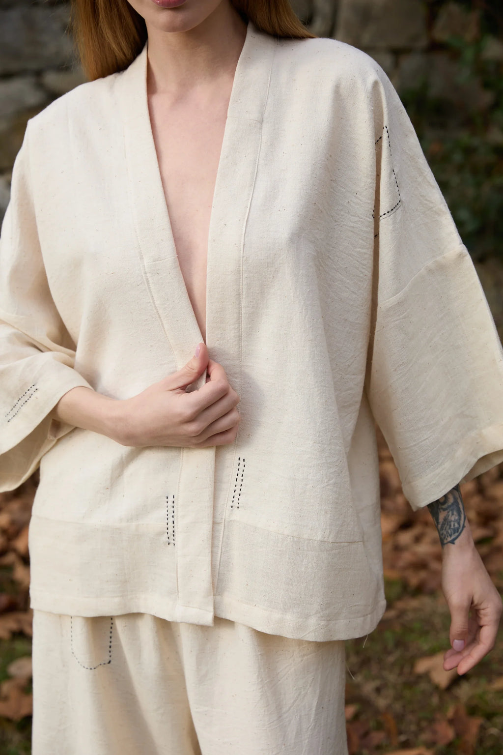 Black Enzo Set in handwoven Heavy Kala Cotton by White Canvas - Image 5