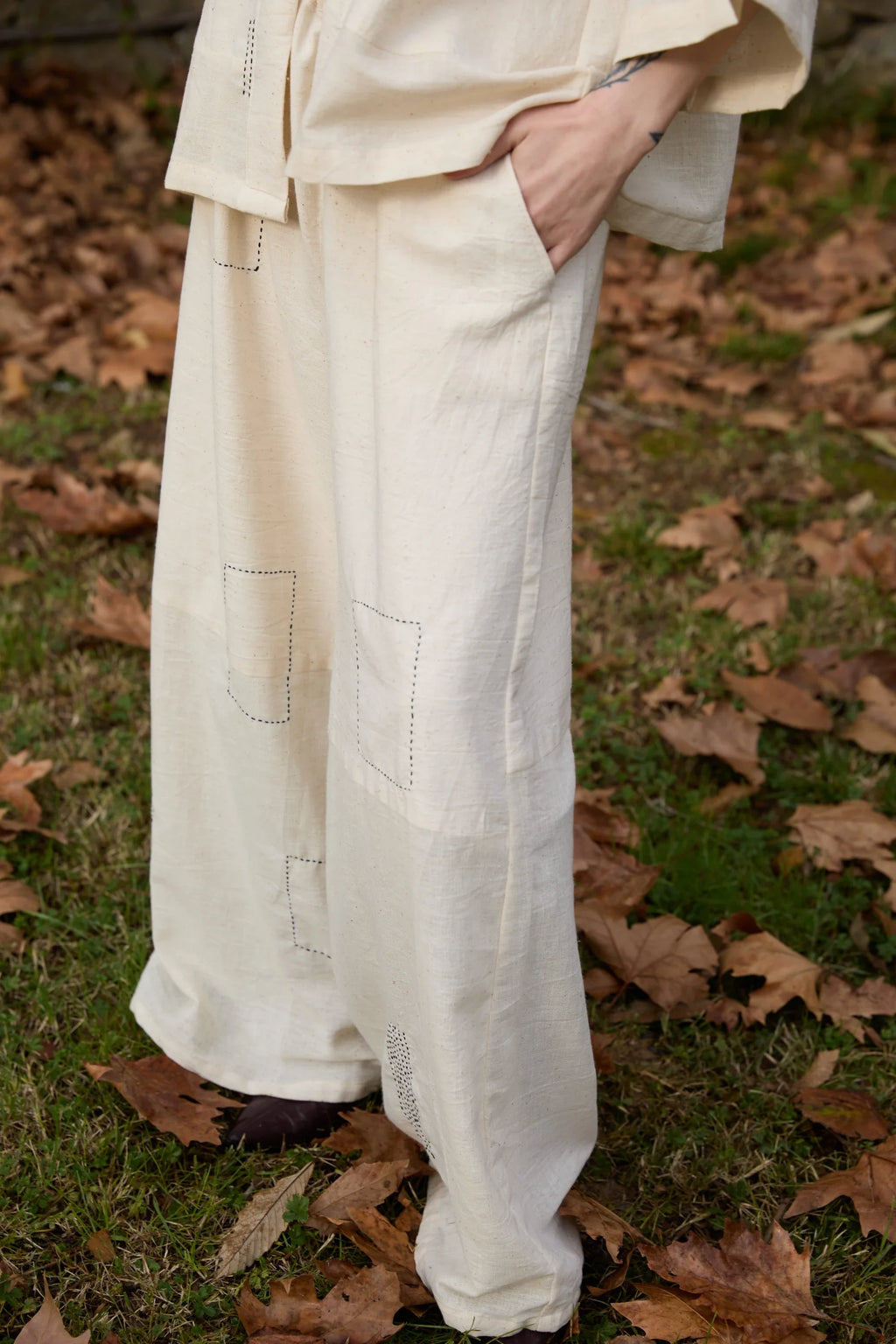 Black Enzo Set in handwoven Heavy Kala Cotton by White Canvas - Image 6