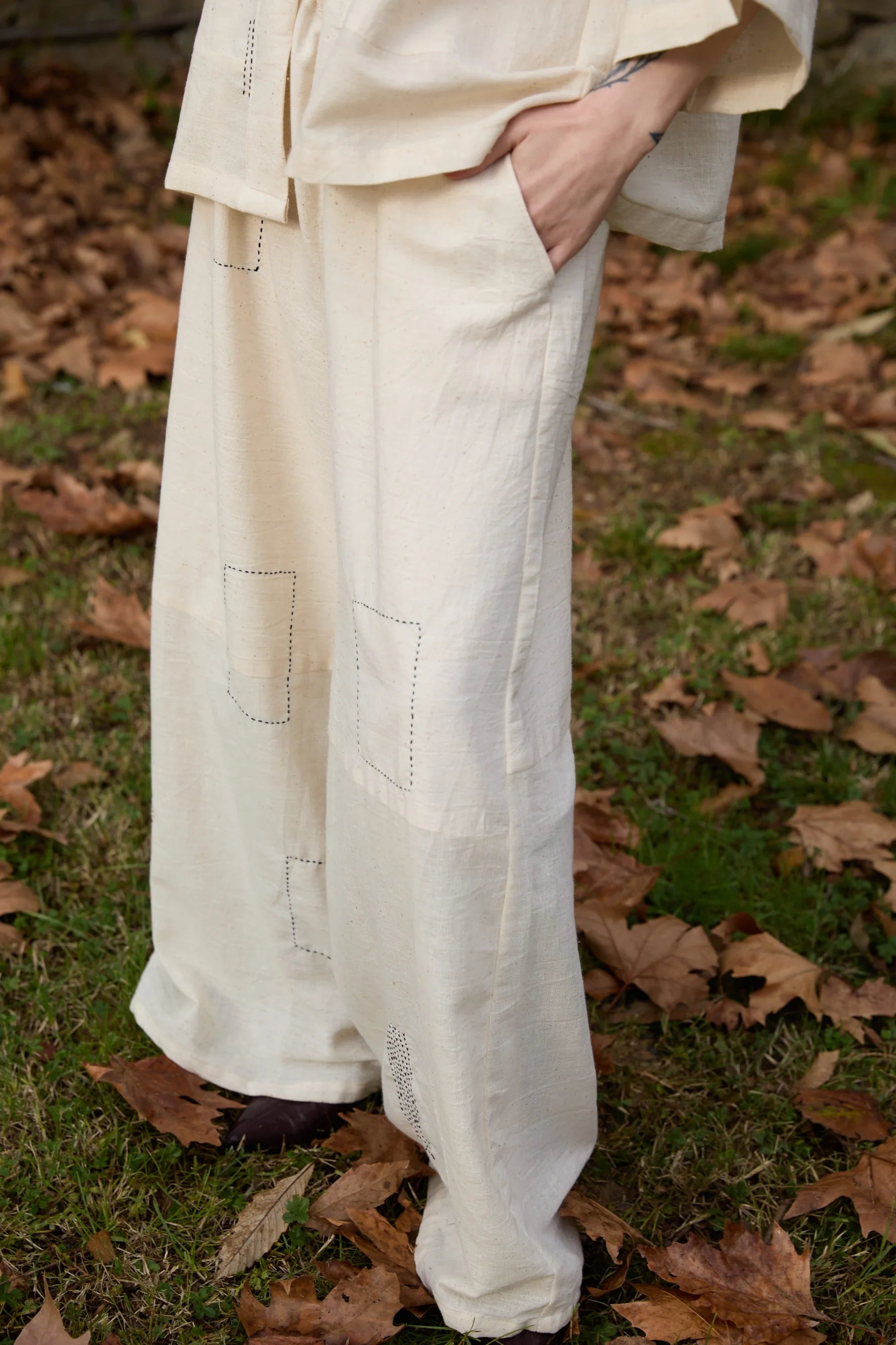 Black Enzo Set in handwoven Heavy Kala Cotton by White Canvas - Image 6