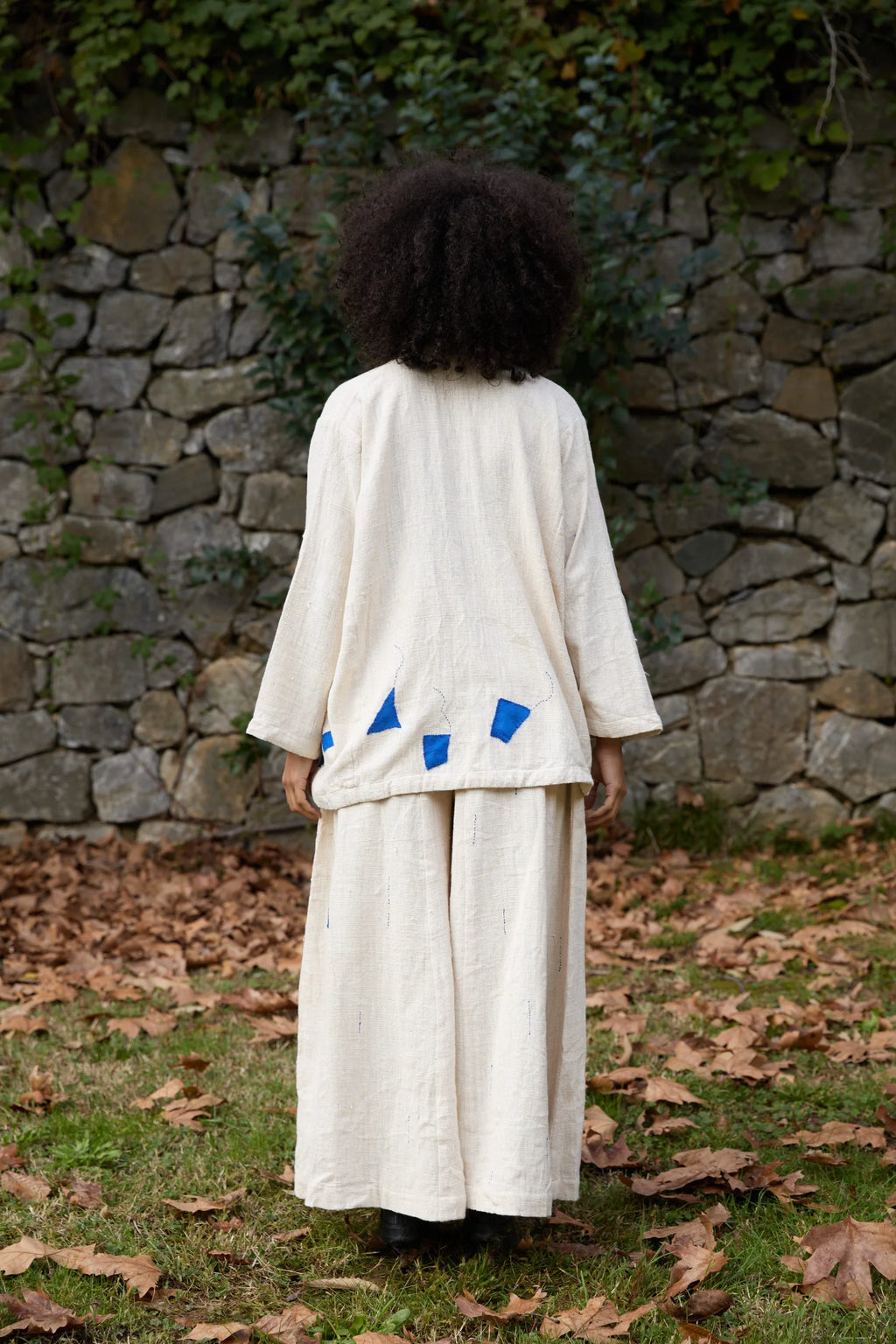 Blue Enzo Set in handwoven Heavy Kala Cotton by White Canvas - Image 4