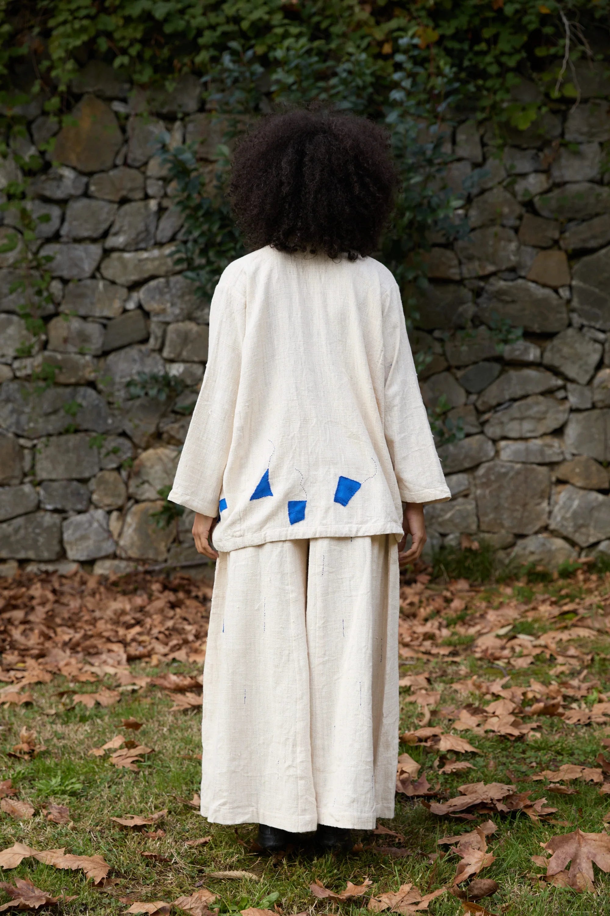 Blue Enzo Set in handwoven Heavy Kala Cotton by White Canvas - Image 4