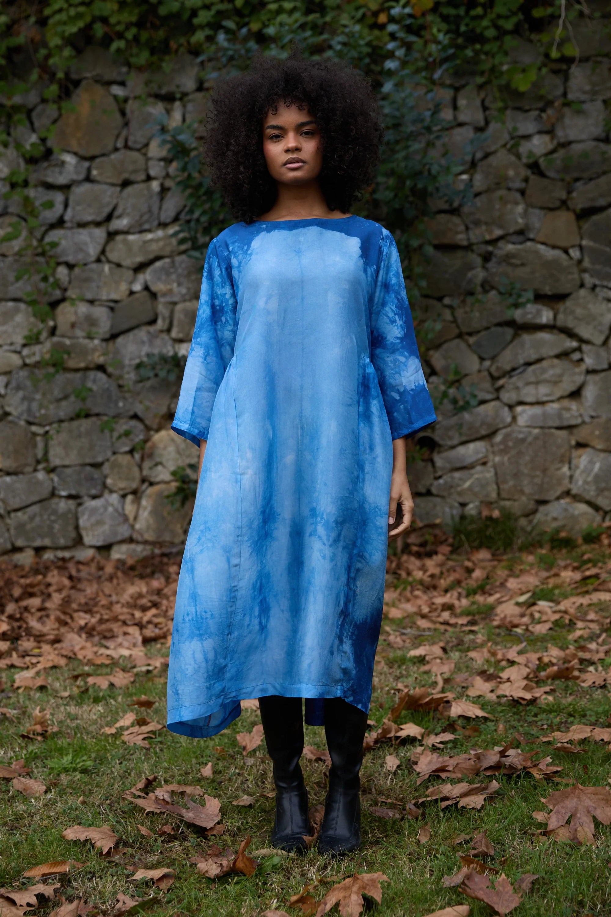 Blue Float Silk Dress in vegan Silk by White Canvas - Image 1