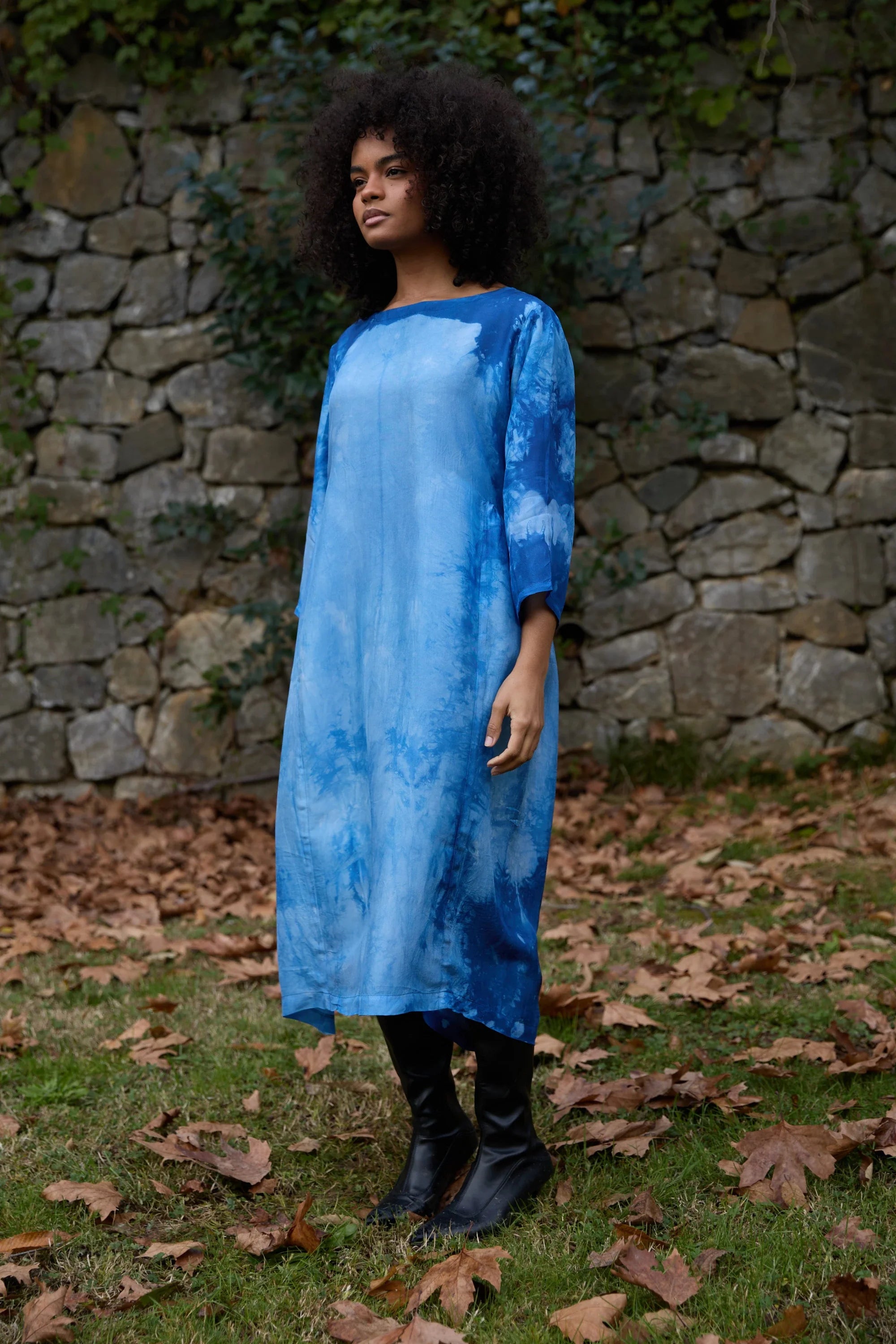 Blue Float Silk Dress in vegan Silk by White Canvas - Image 2