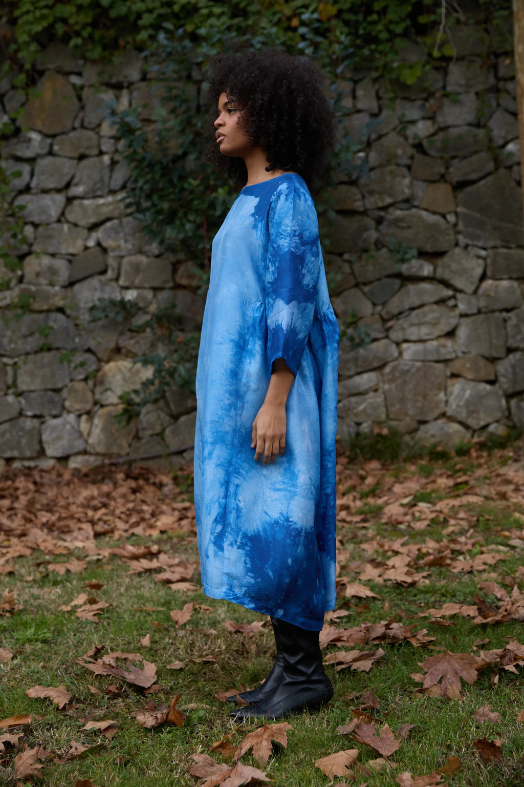 Blue Float Silk Dress in vegan Silk by White Canvas - Image 3