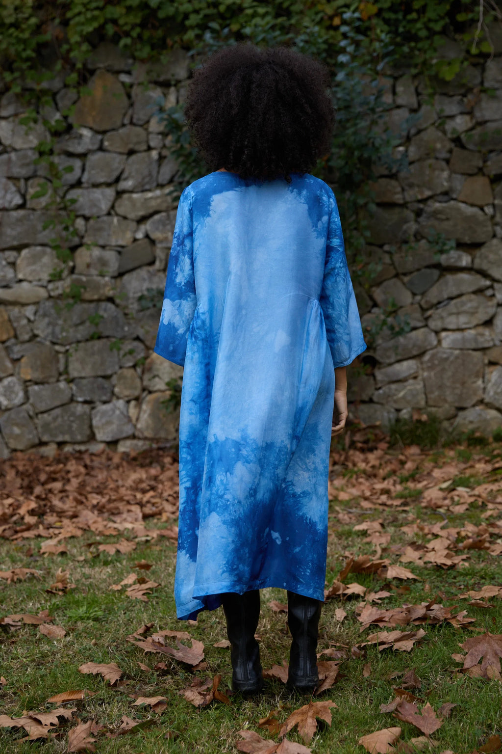 Blue Float Silk Dress in vegan Silk by White Canvas - Image 4
