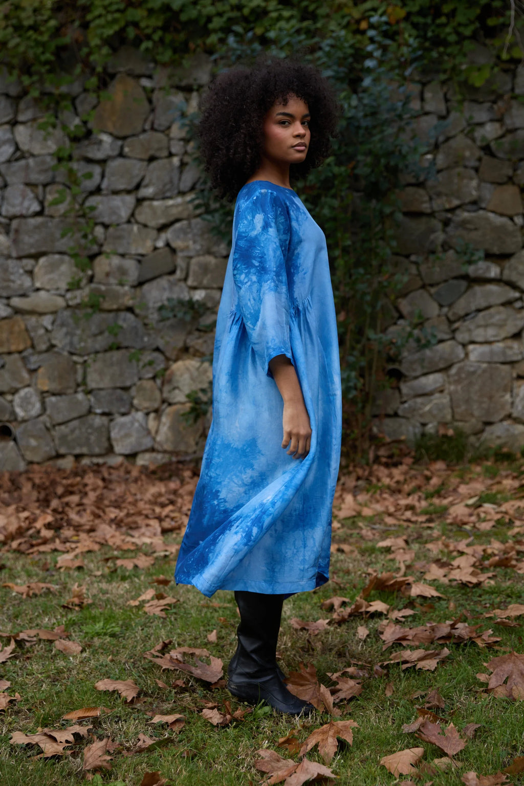 Blue Float Silk Dress in vegan Silk by White Canvas - Image 5