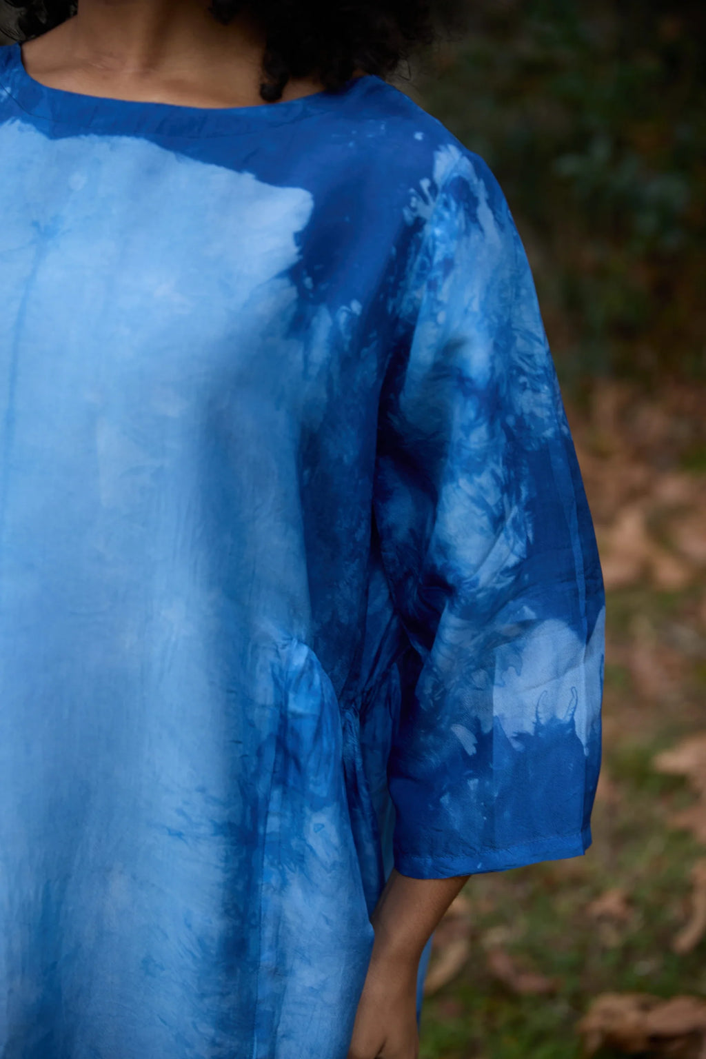 Blue Float Silk Dress in vegan Silk by White Canvas - Image 6