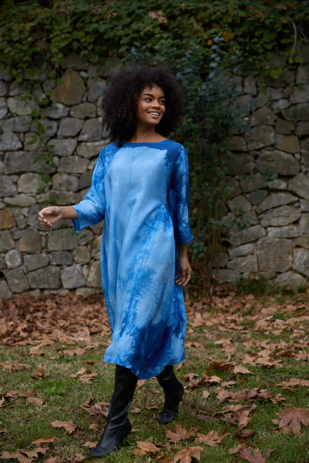 Blue Float Silk Dress in vegan Silk by White Canvas - Image 7