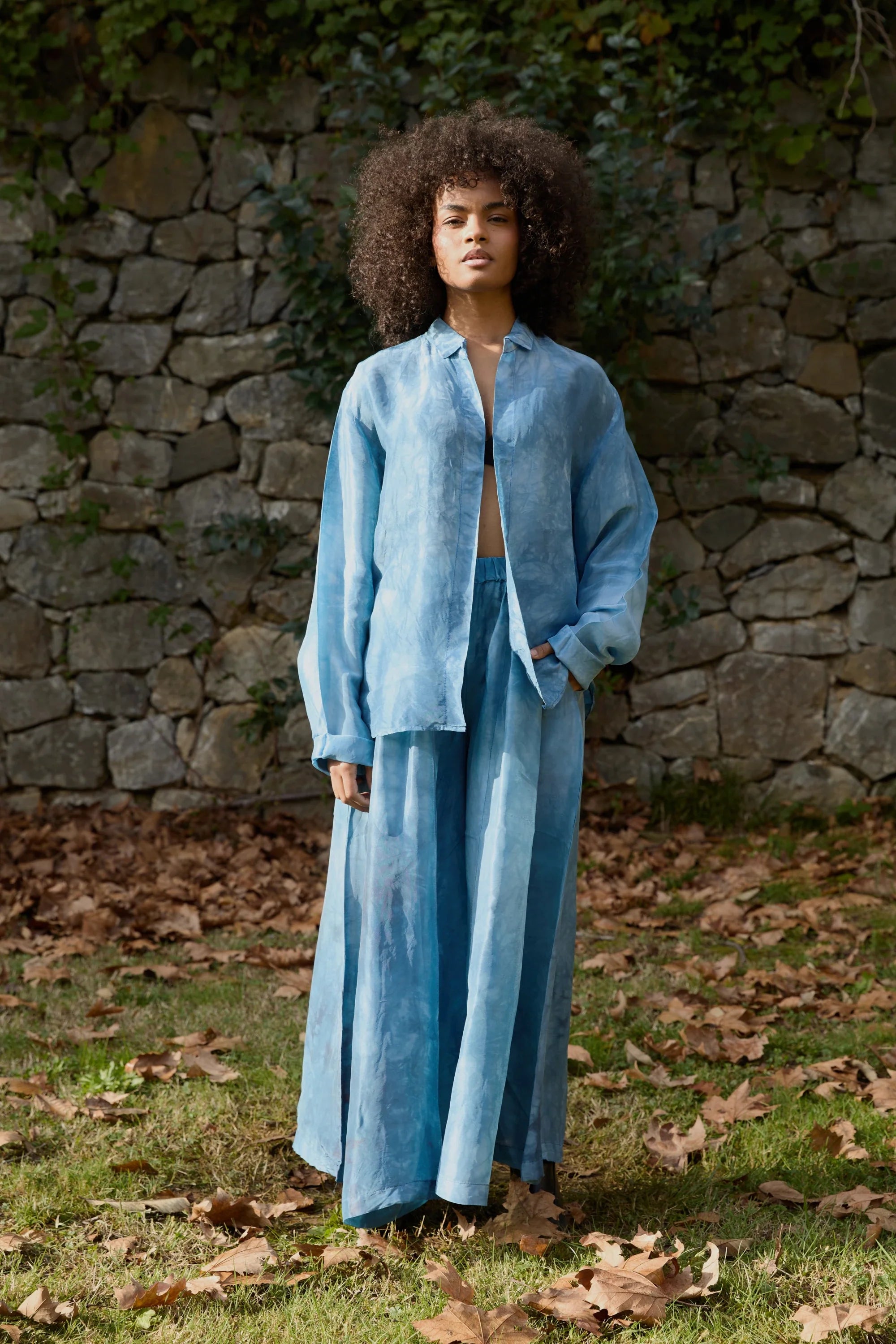 Blue Float Silk Set in vegan Silk by White Canvas - Image 1