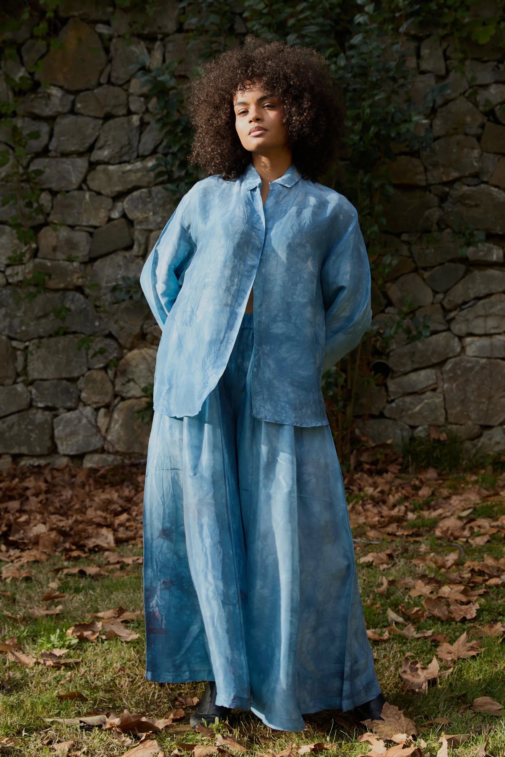 Blue Float Silk Set in vegan Silk by White Canvas - Image 2