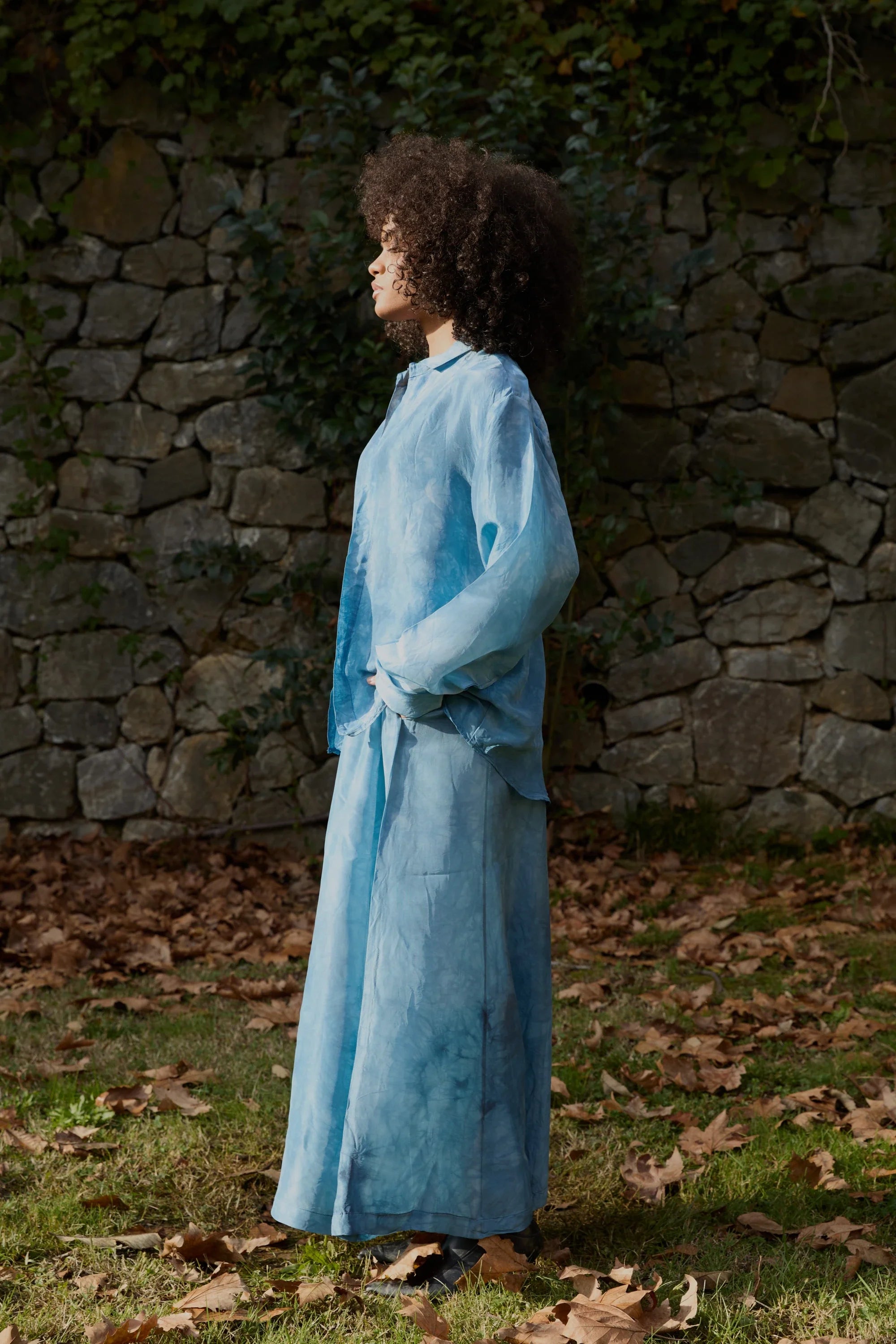 Blue Float Silk Set in vegan Silk by White Canvas - Image 3
