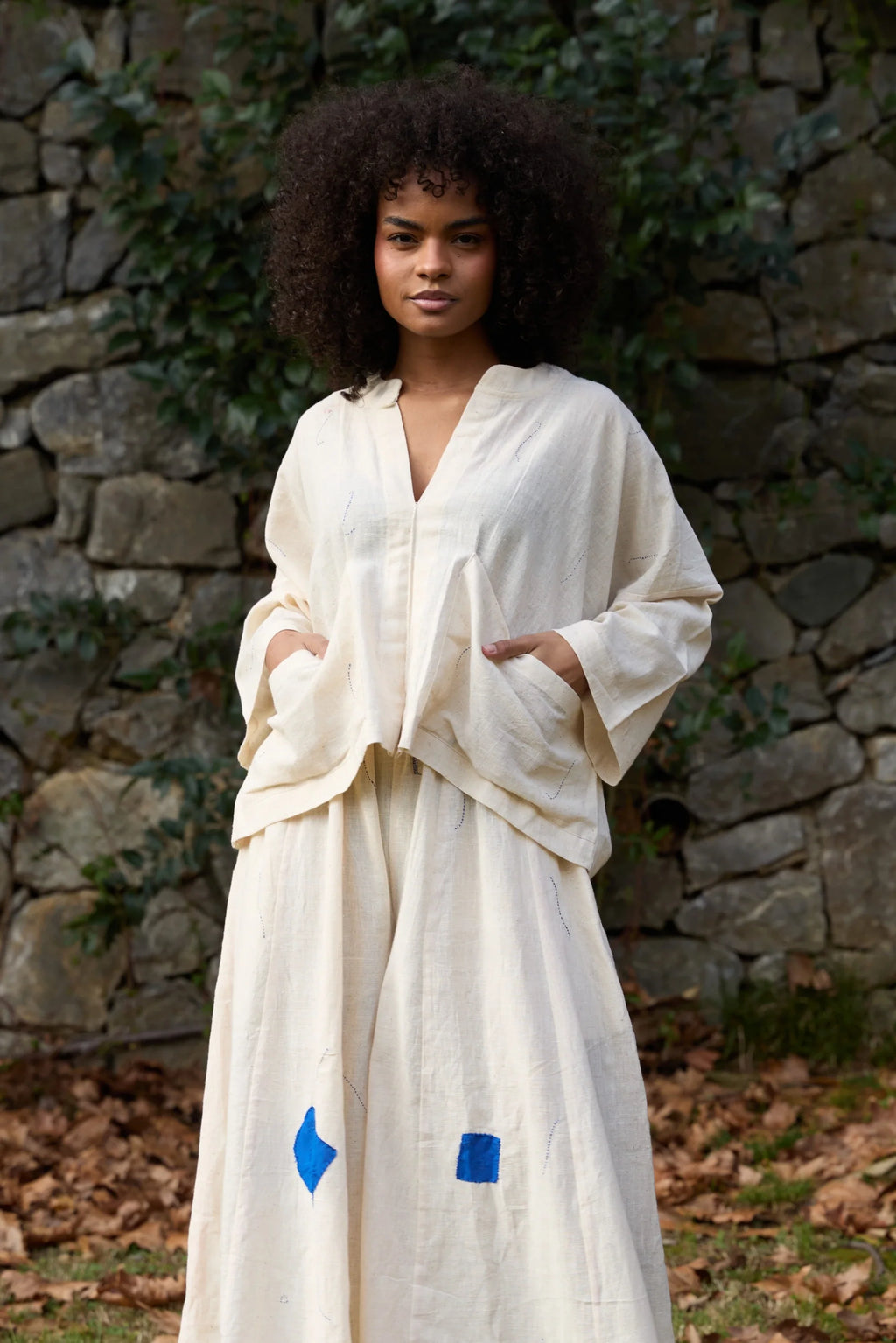 Blue Kite Top in handwoven Kala Cotton (100%) by White Canvas - Image 2