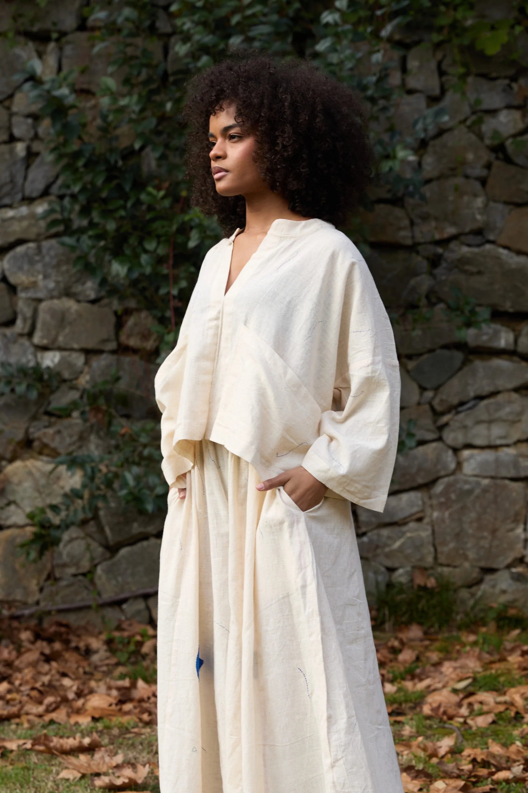 Blue Kite Top in handwoven Kala Cotton (100%) by White Canvas - Image 3