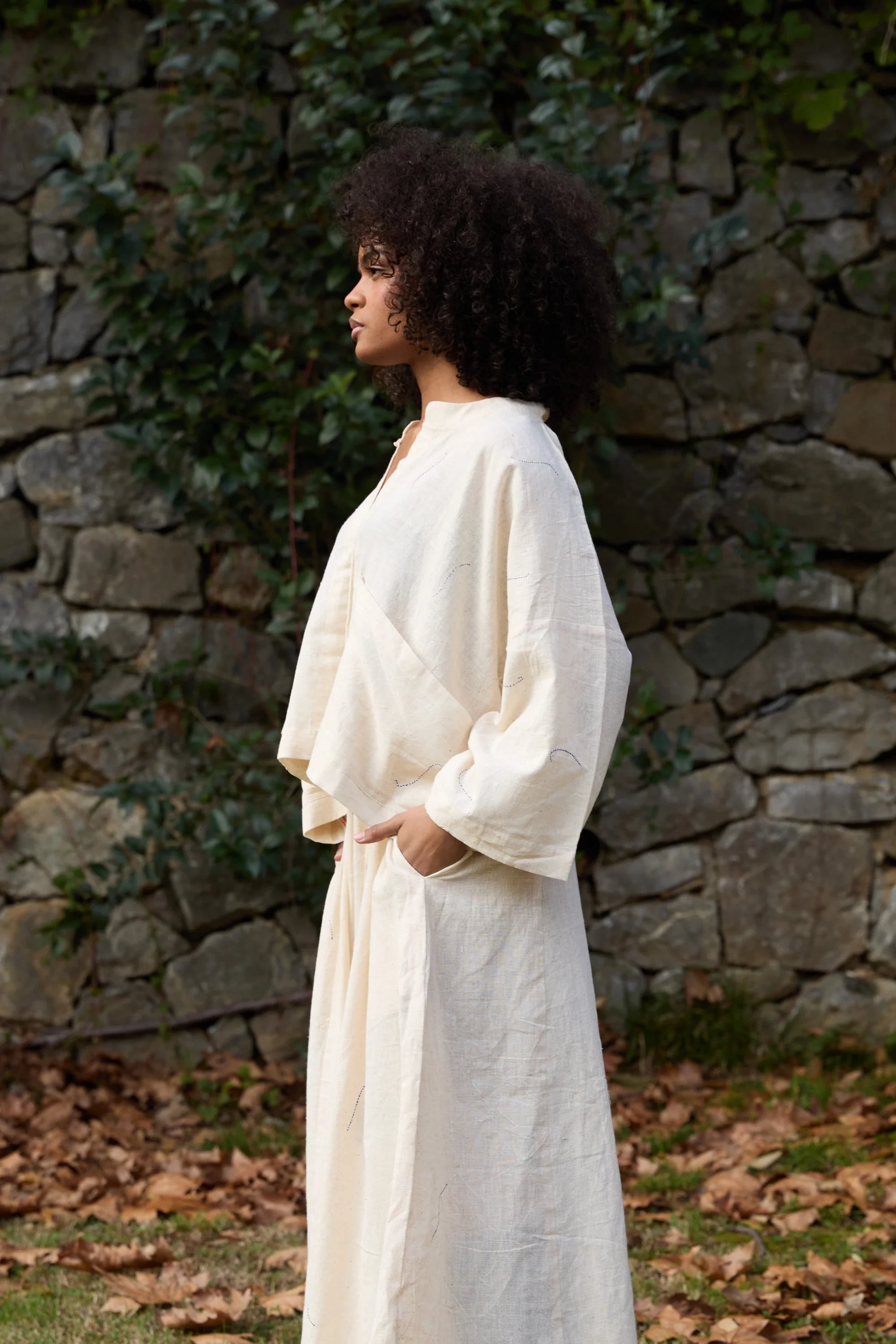 Blue Kite Top in handwoven Kala Cotton (100%) by White Canvas - Image 4