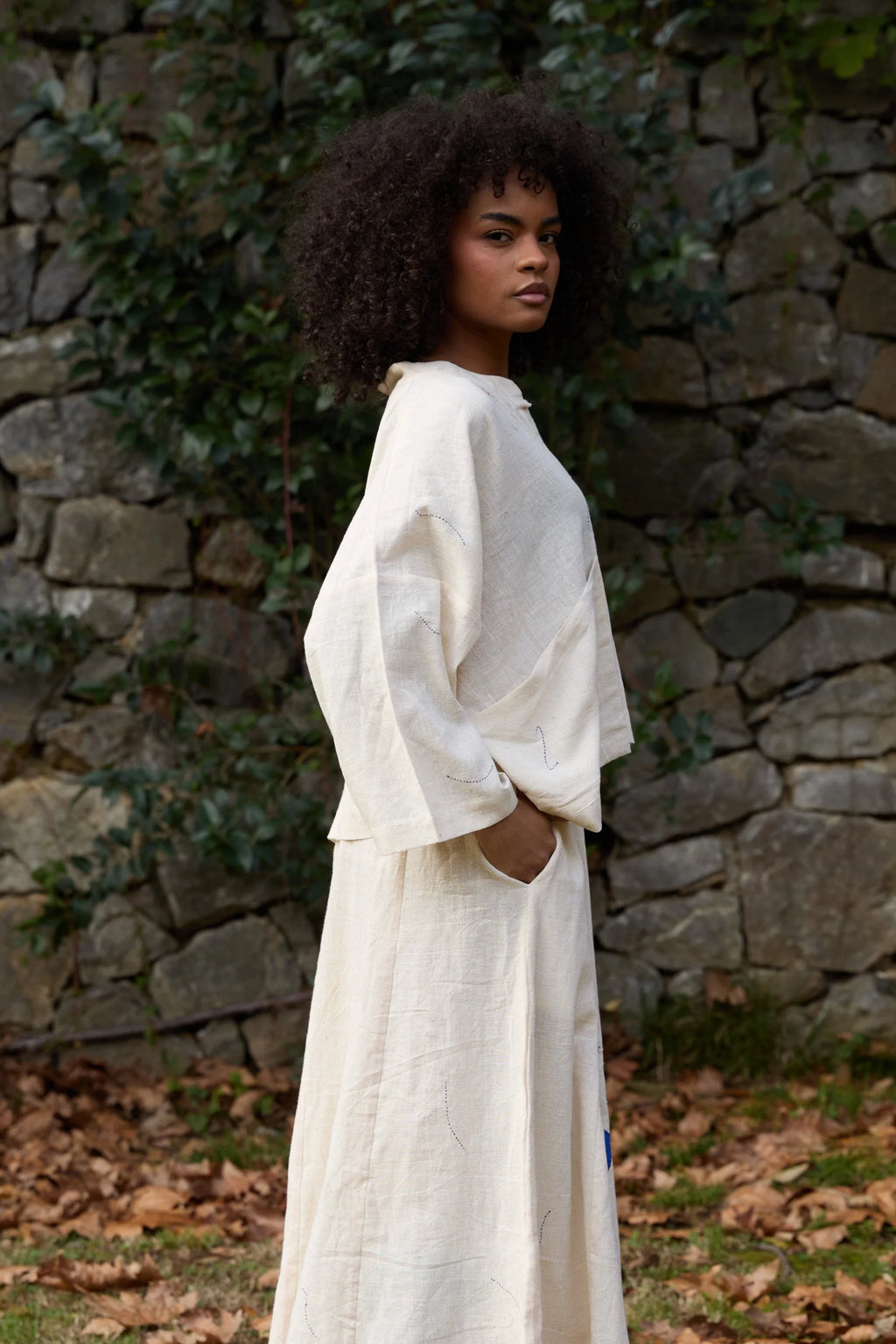 Blue Kite Top in handwoven Kala Cotton (100%) by White Canvas - Image 6