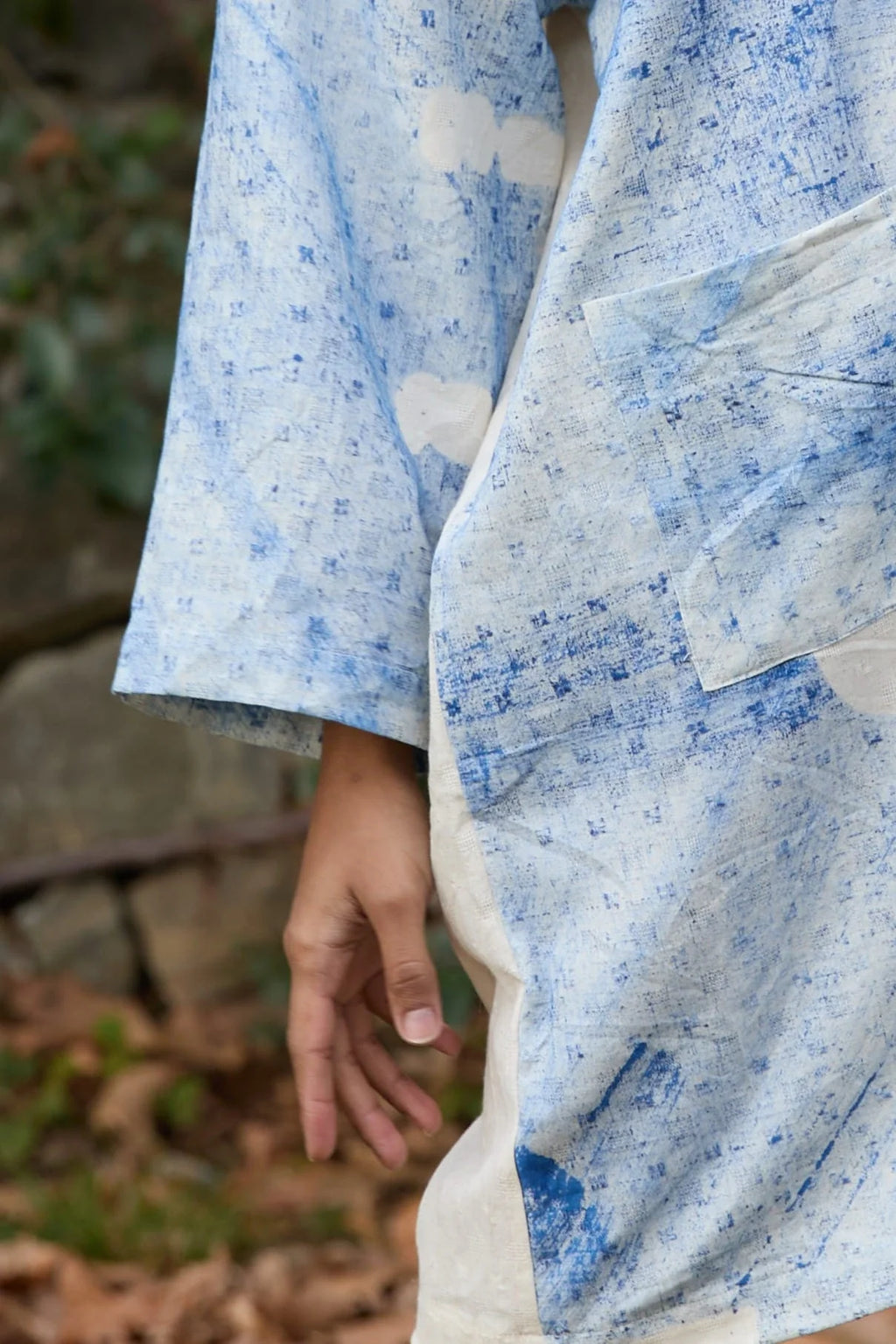 Blue Marti Dress in handwoven Dobby Cotton (100%) by White Canvas - Image 6