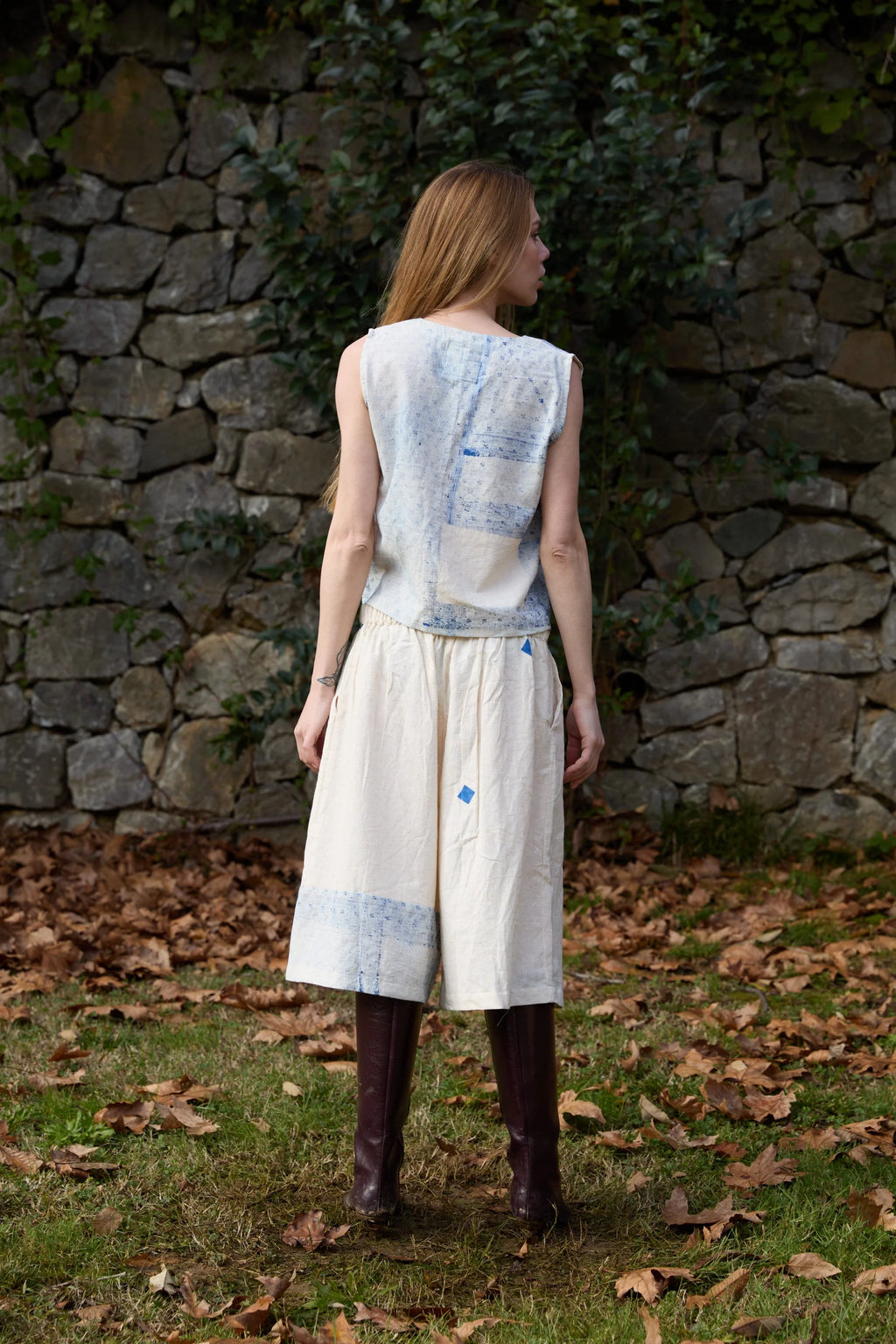 Blue Marti Set in handwoven Dobby Cotton (100%) by White Canvas - Image 4