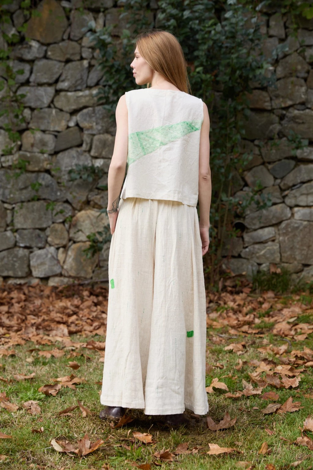 Green Marti Set in handwoven Dobby Cotton (100%), by White Canvas - Image 4