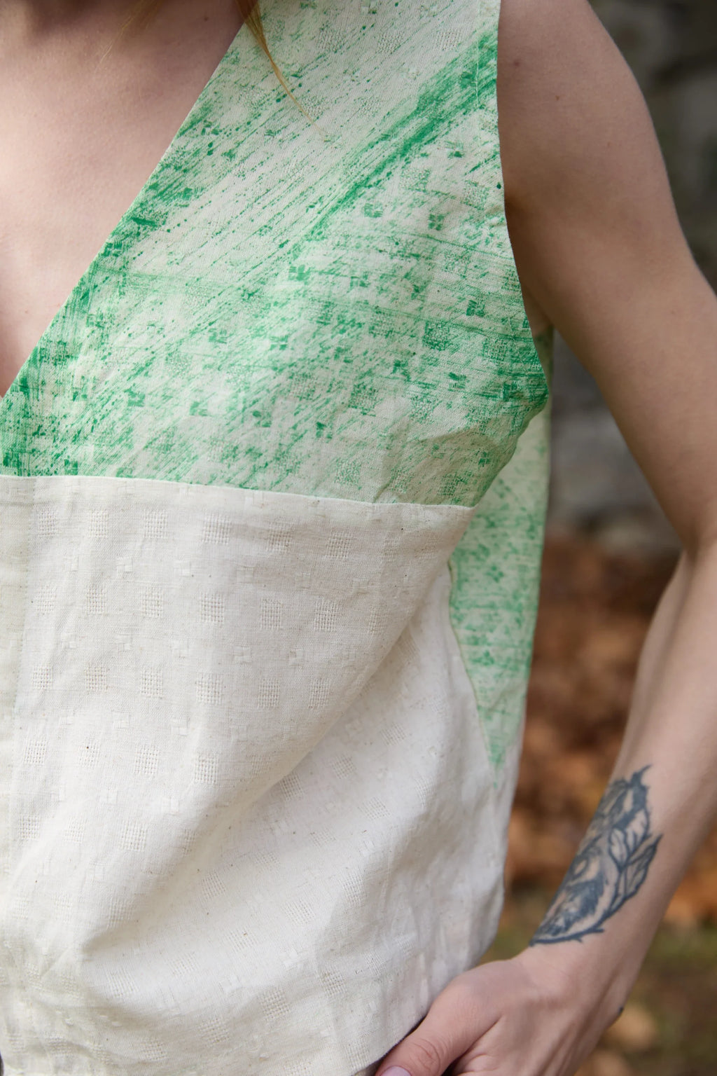 Green Marti Set in handwoven Dobby Cotton (100%), by White Canvas - Image 7