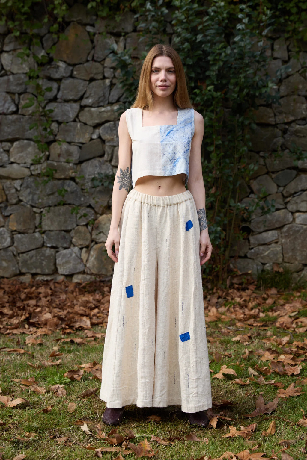 Blue Seagull Set in handwoven Heavy Kala Cotton by White Canvas - Image 1