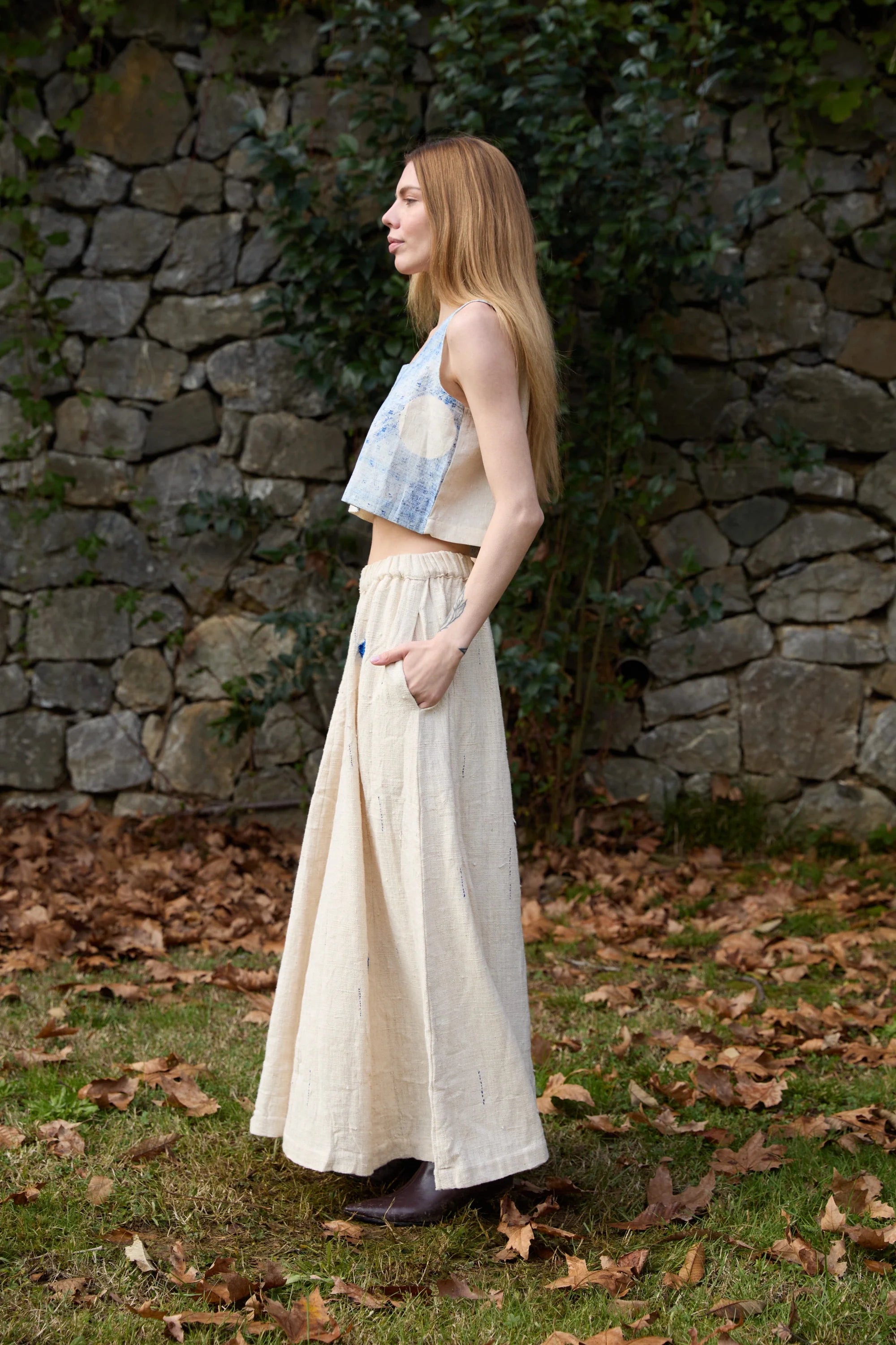 Blue Seagull Set in handwoven Heavy Kala Cotton by White Canvas - Image 3