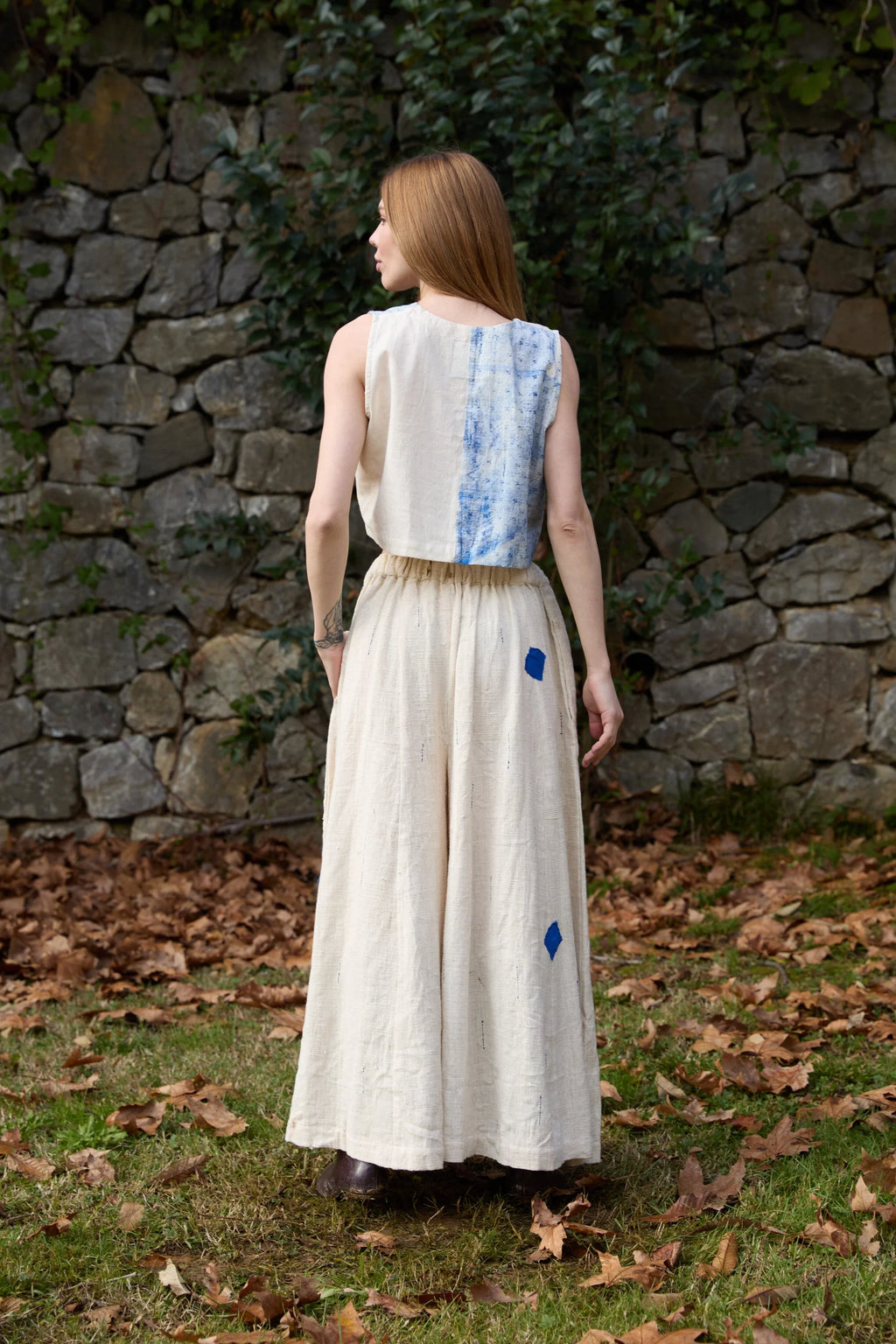 Blue Seagull Set in handwoven Heavy Kala Cotton by White Canvas - Image 4