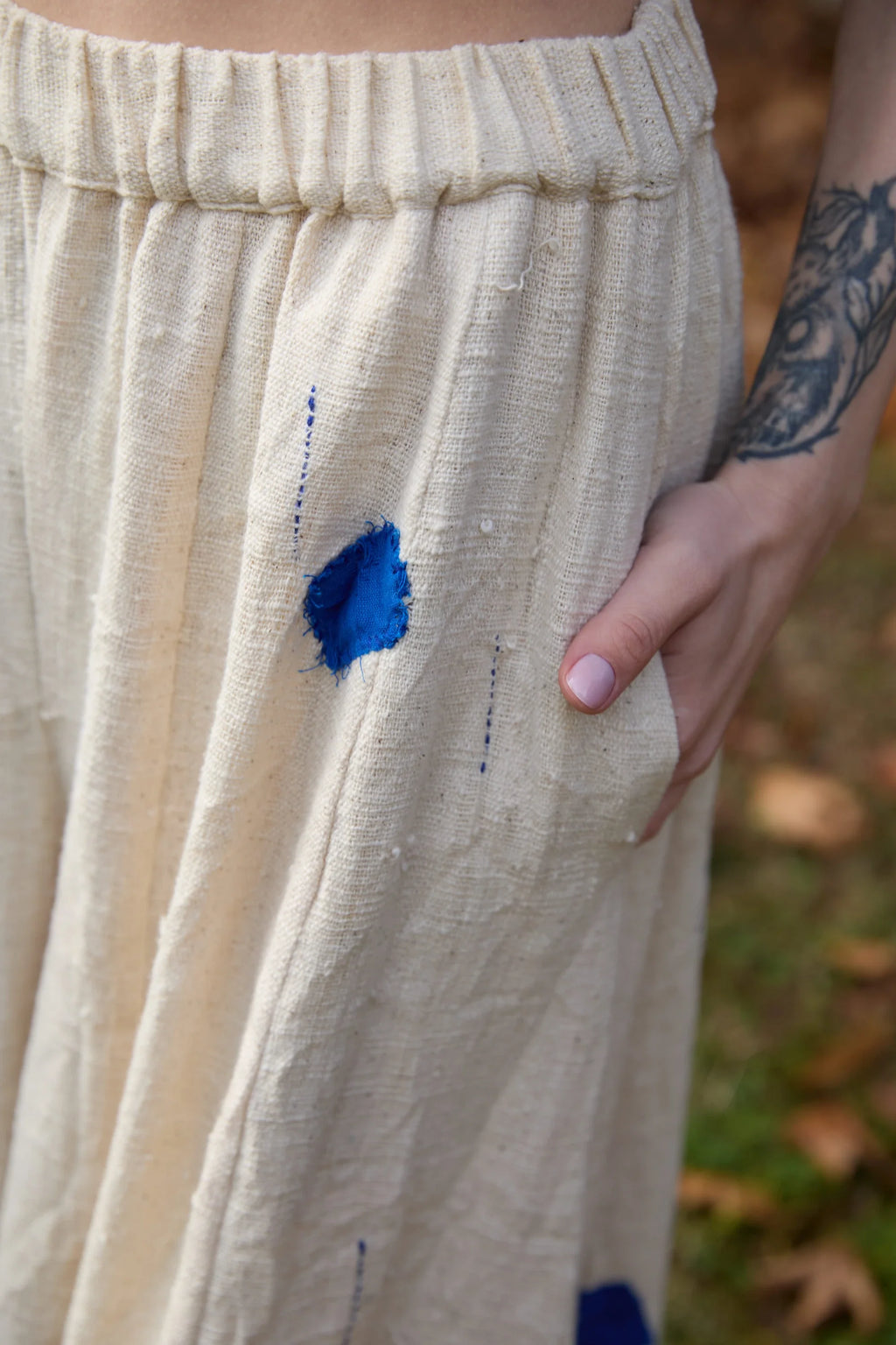 Blue Seagull Set in handwoven Heavy Kala Cotton by White Canvas - Image 8