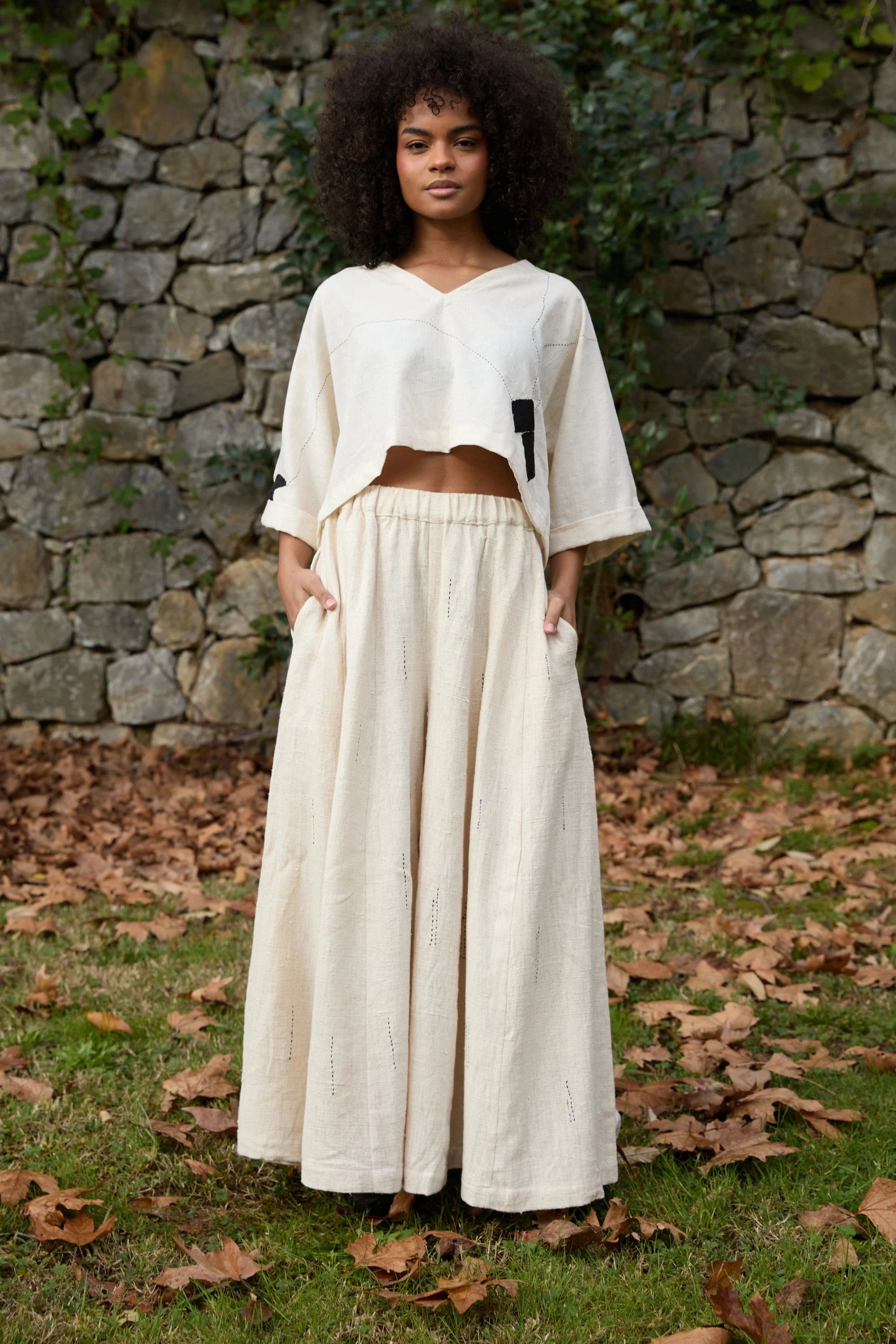 Black Sparrow Pants in handwoven Heavy Kala Cotton by White Canvas - Image 1