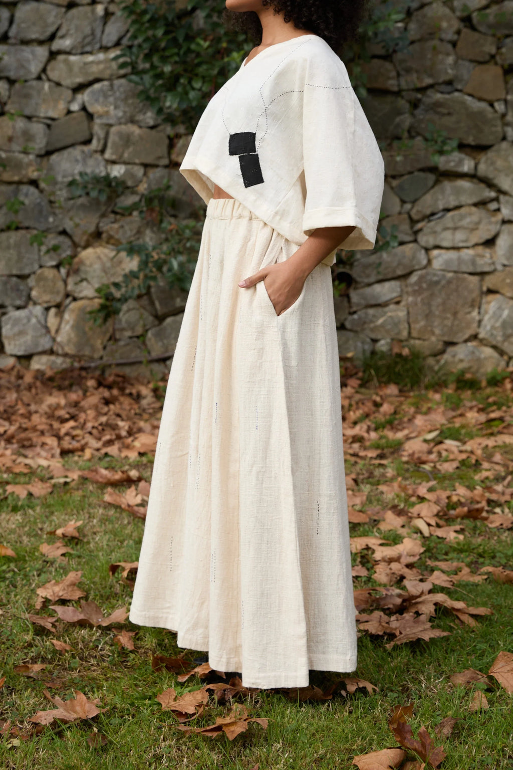 Black Sparrow Pants in handwoven Heavy Kala Cotton by White Canvas - Image 3