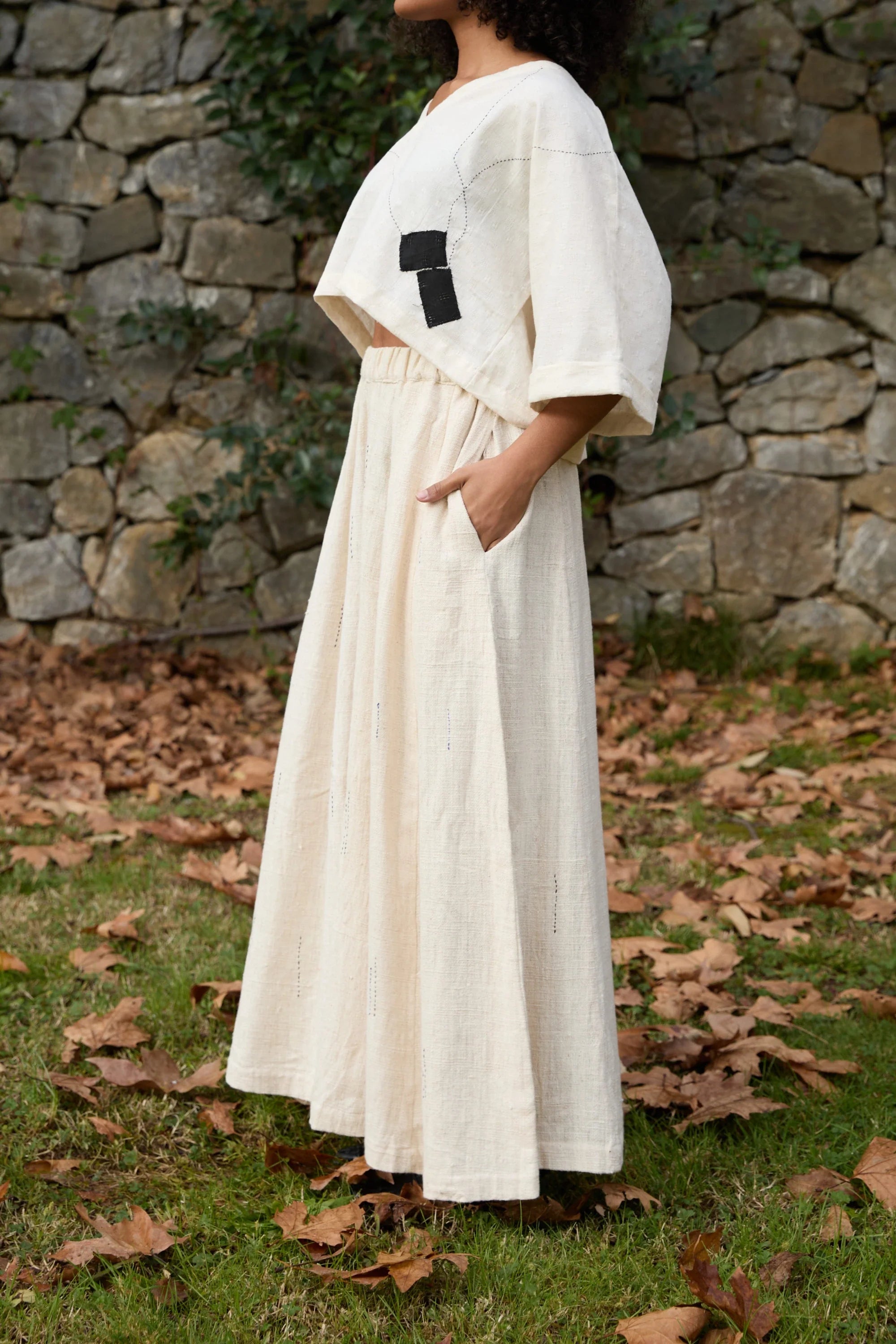 Black Sparrow Pants in handwoven Heavy Kala Cotton by White Canvas - Image 3