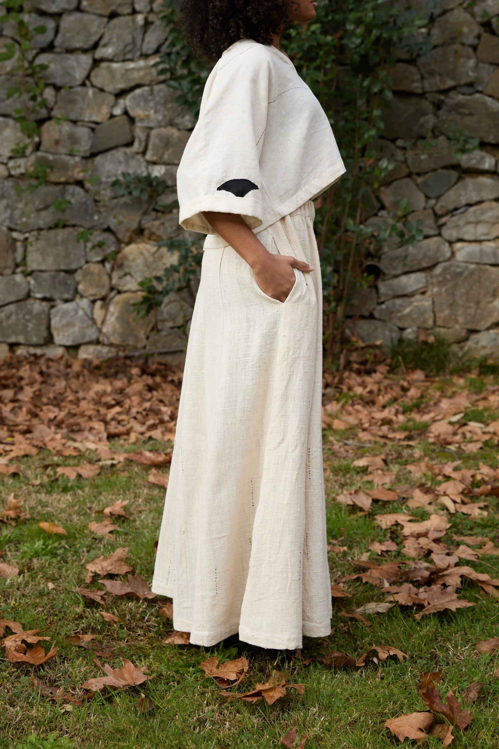 Black Sparrow Pants in handwoven Heavy Kala Cotton by White Canvas - Image 4