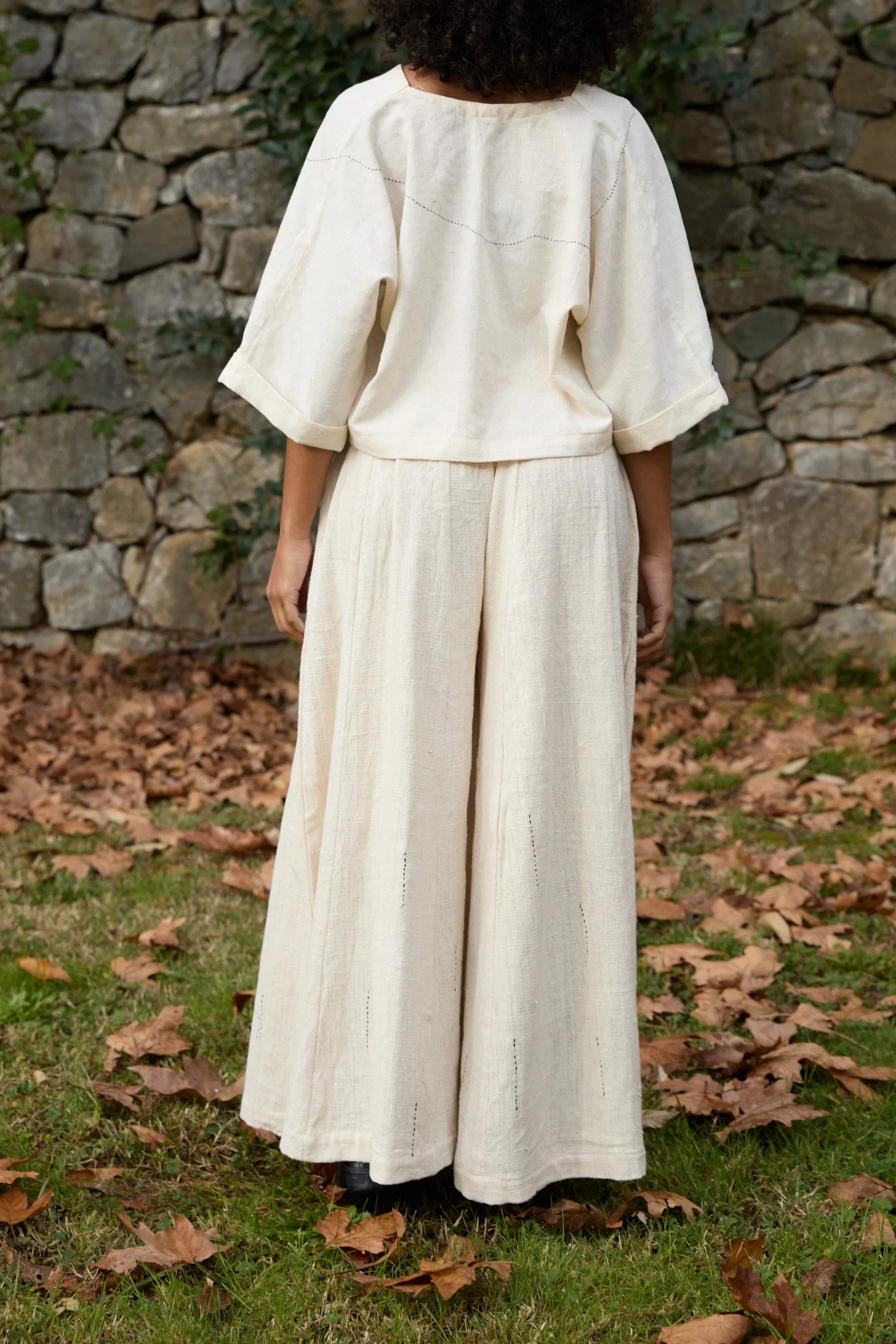 Black Sparrow Pants in handwoven Heavy Kala Cotton by White Canvas - Image 5