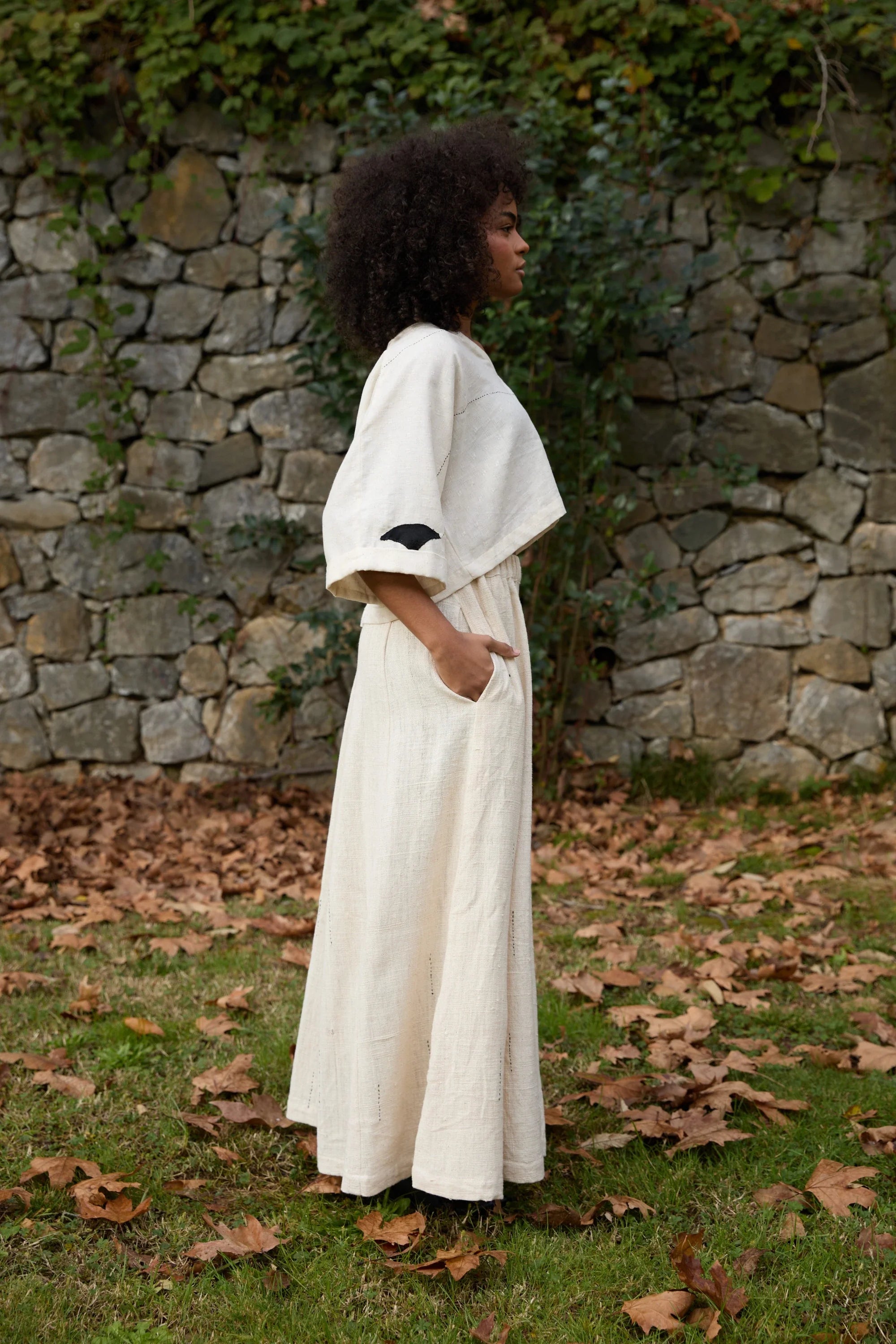 Black Sparrow Set in handwoven Dobby Cotton (100%), by White Canvas - Image 3