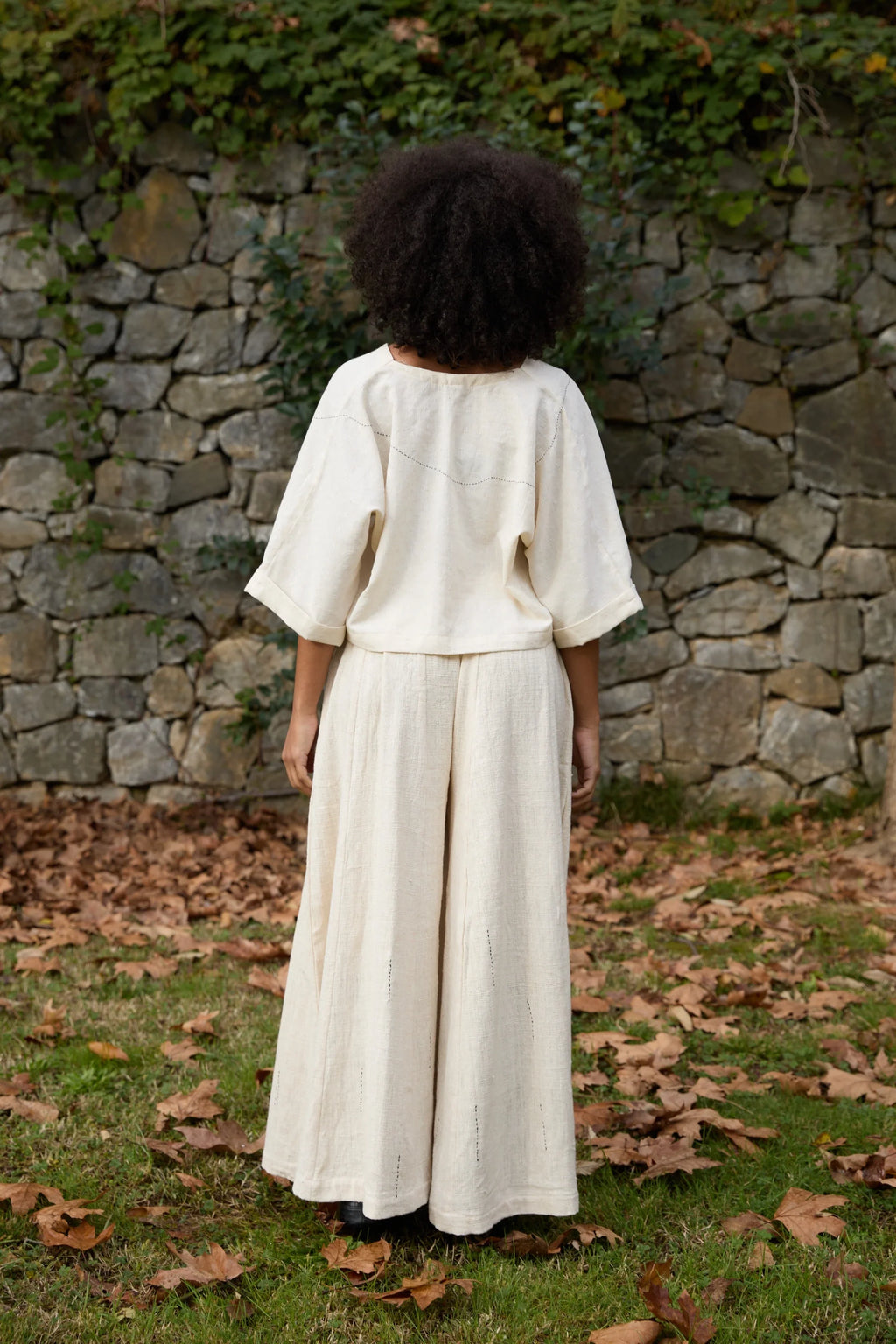 Black Sparrow Set in handwoven Dobby Cotton (100%), by White Canvas - Image 4