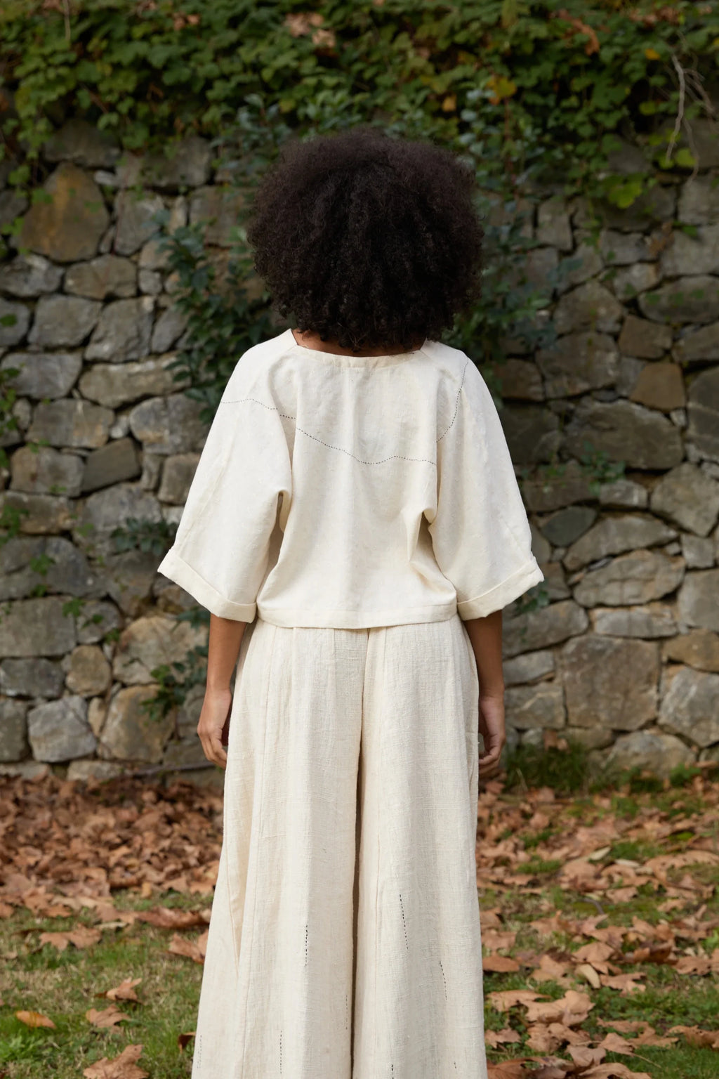 Black Sparrow Top in handwoven Dobby Cotton (100%) by White Canvas - Image 4