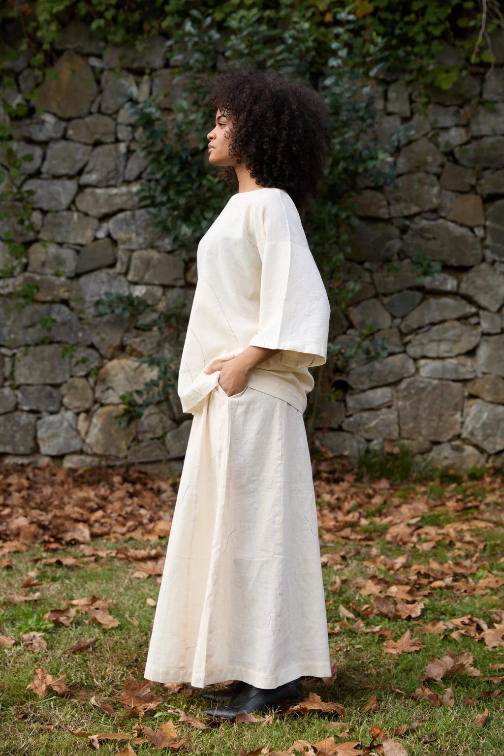 Blue Threads Set in handwoven Dobby Cotton (100%), by White Canvas - Image 3