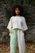 Green Wings Top in handwoven Dobby Cotton (100%) by White Canvas - Image 1