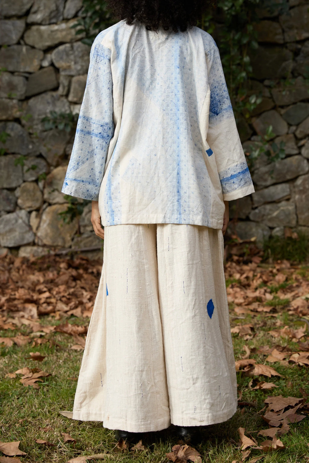 Blue Wander Pants in handwoven Heavy Kala Cotton by White Canvas - Image 4