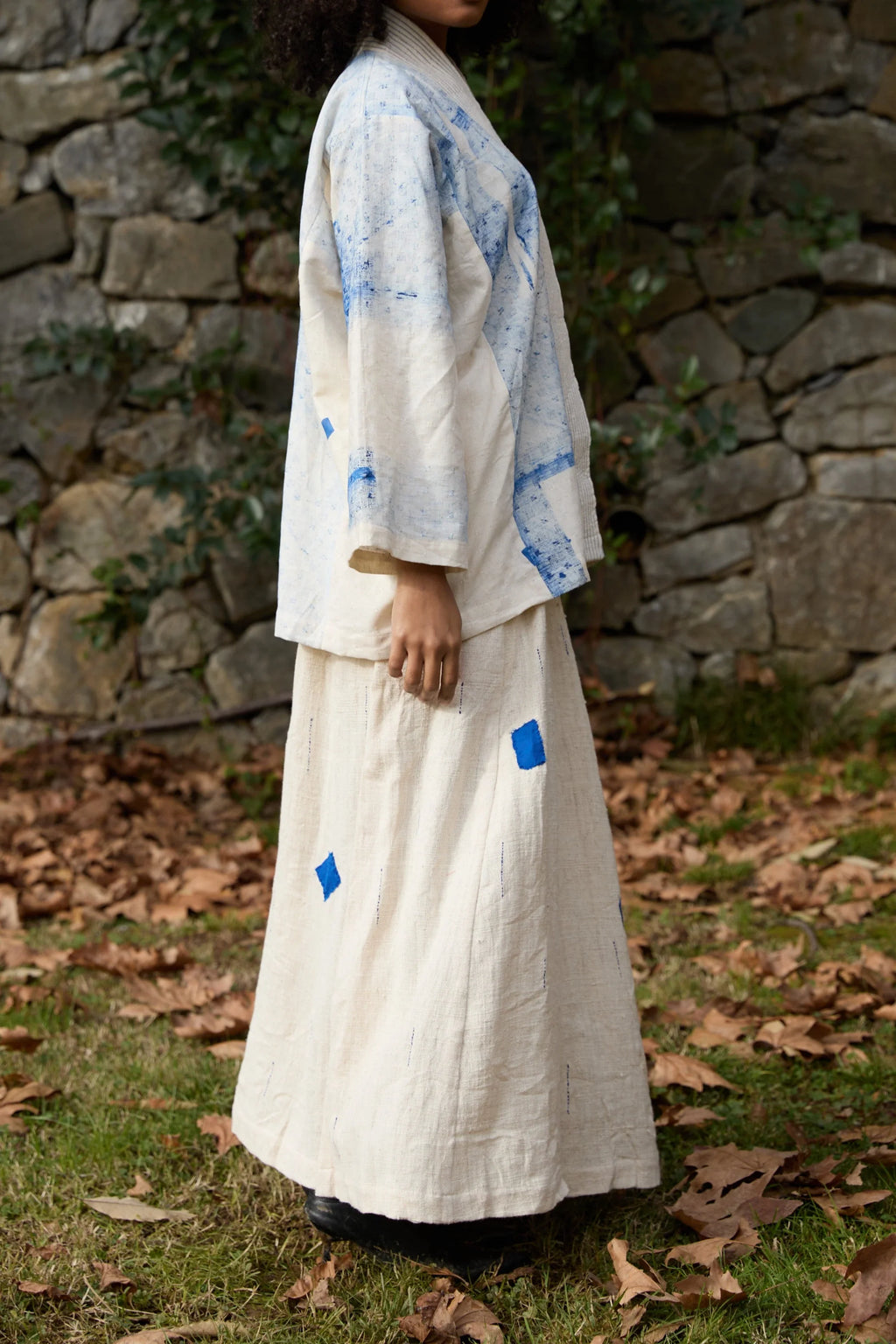 Blue Wander Pants in handwoven Heavy Kala Cotton by White Canvas - Image 5