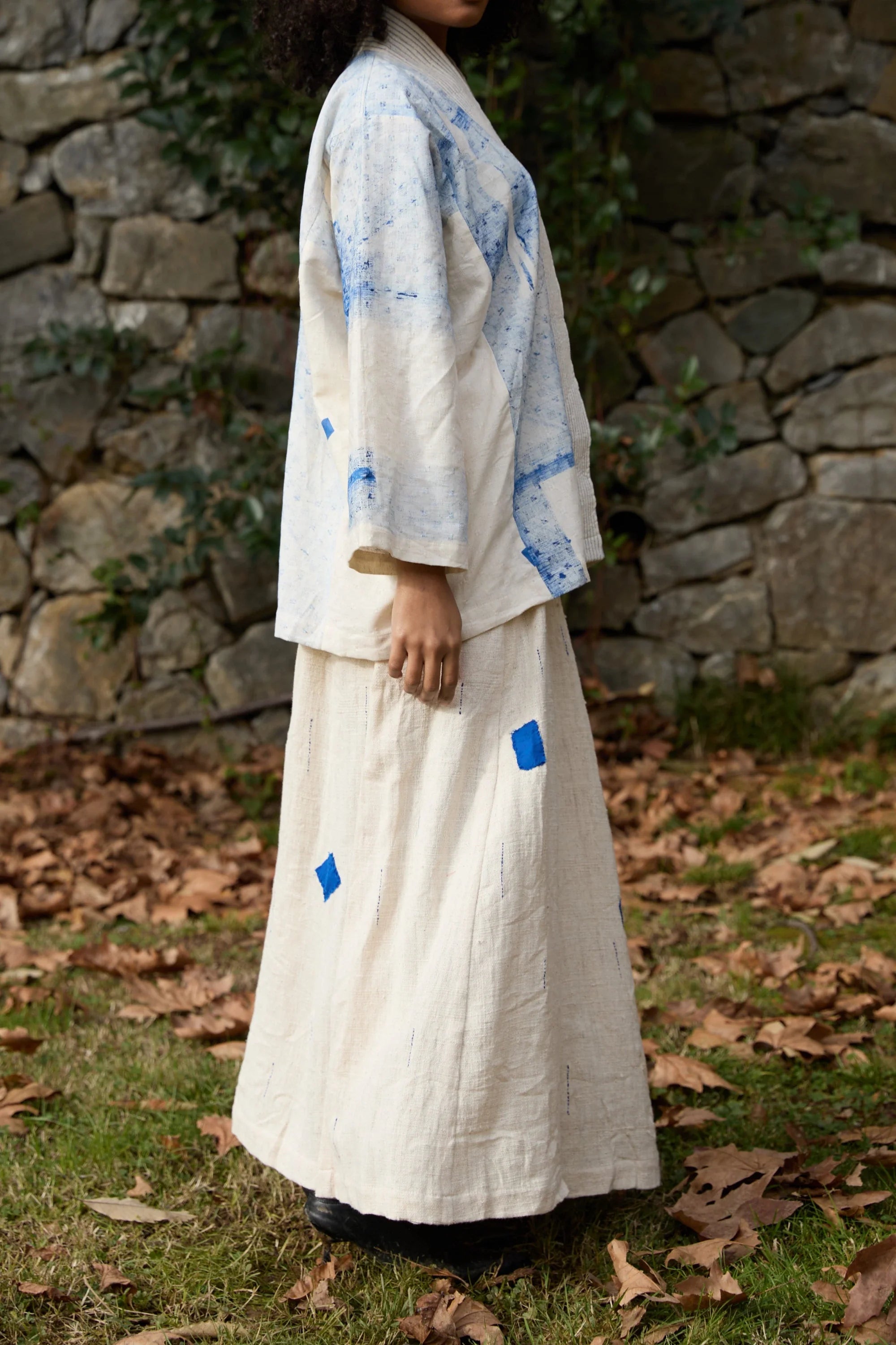 Blue Wander Pants in handwoven Heavy Kala Cotton by White Canvas - Image 5