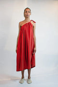 Red Aries Dress in organic & Handwoven Shile by White Canvas - Image 1